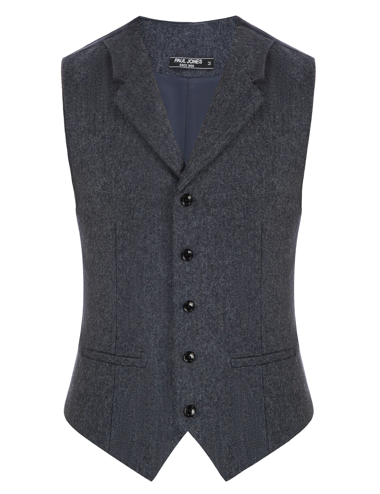 Mens Western Herringbone Suit Vest Tweed Wool Blend Slim Fit Waistcoat - Image 17