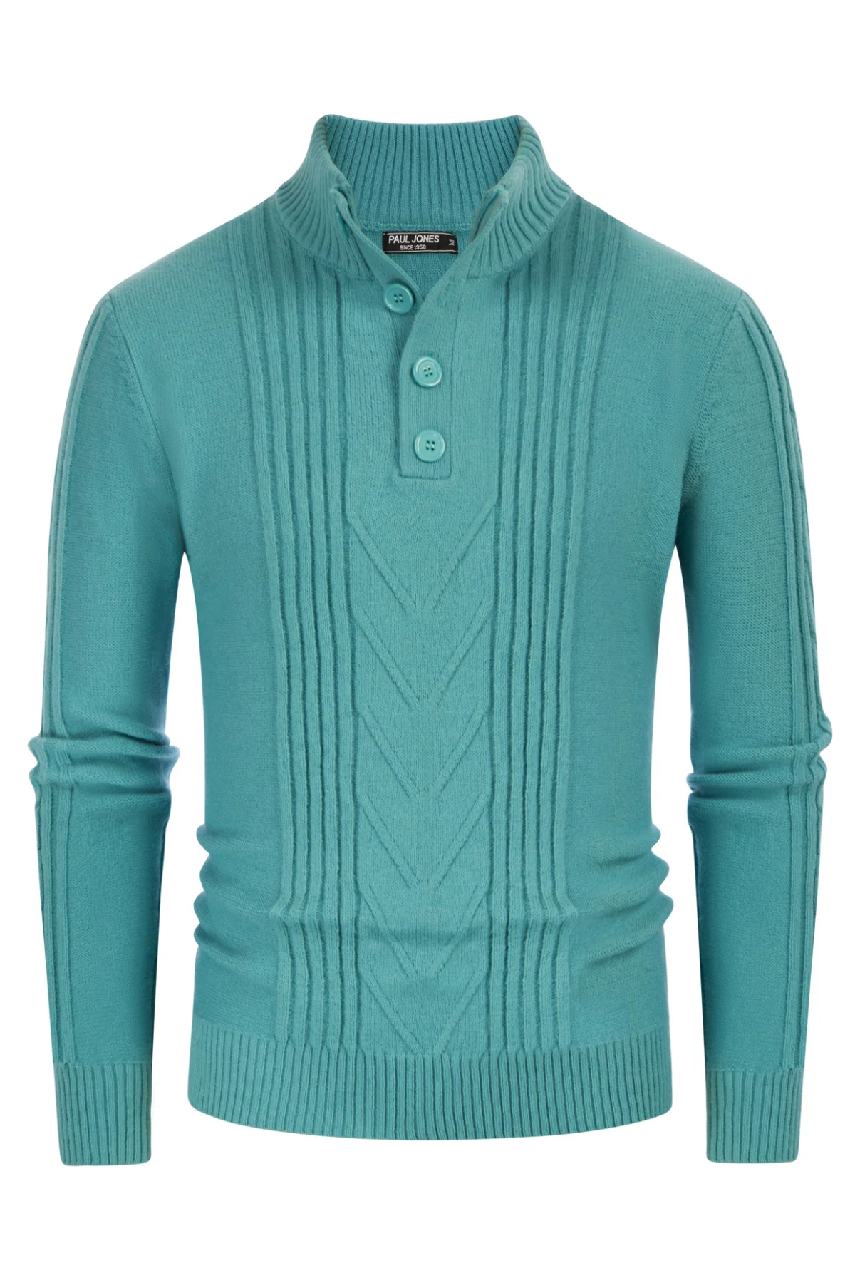 Men's Cable Knit Henley Pullover Sweater Thermal Jumper Sweaters - Image 14