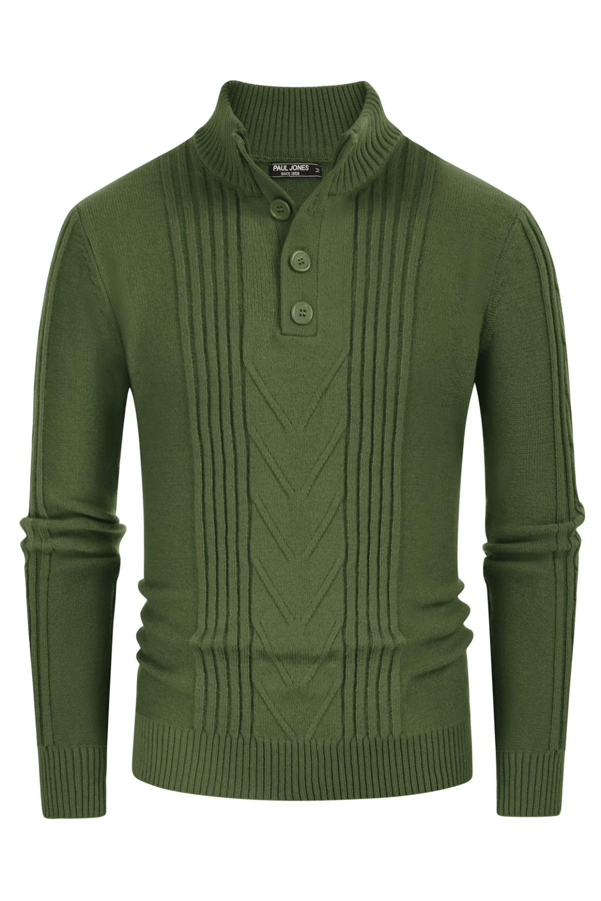 Men's Cable Knit Henley Pullover Sweater Thermal Jumper Sweaters - Image 24
