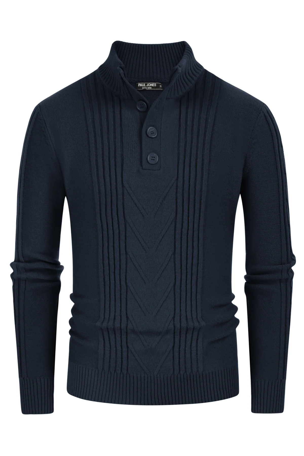 Men's Cable Knit Henley Pullover Sweater Thermal Jumper Sweaters - Image 28