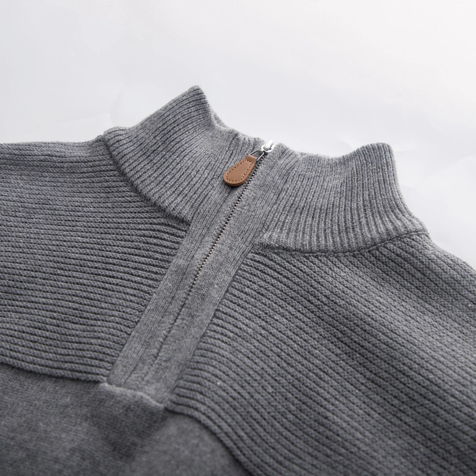 Men's Quarter Zip Sweater Slim Fit Casual Pullover Sweater Mock Neck Polo Sweaters - Image 35