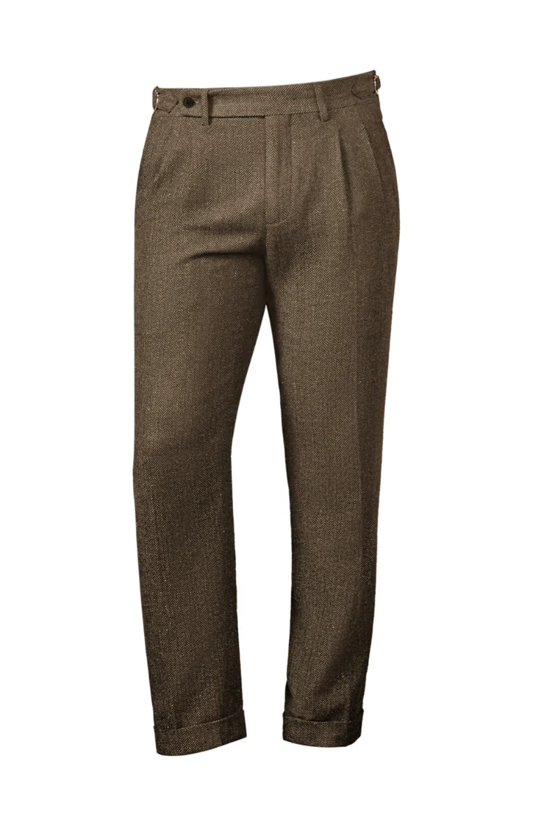 Men Stylish Capri Pants Fold-up Leg Opening Cropped Length Trousers - Image 19