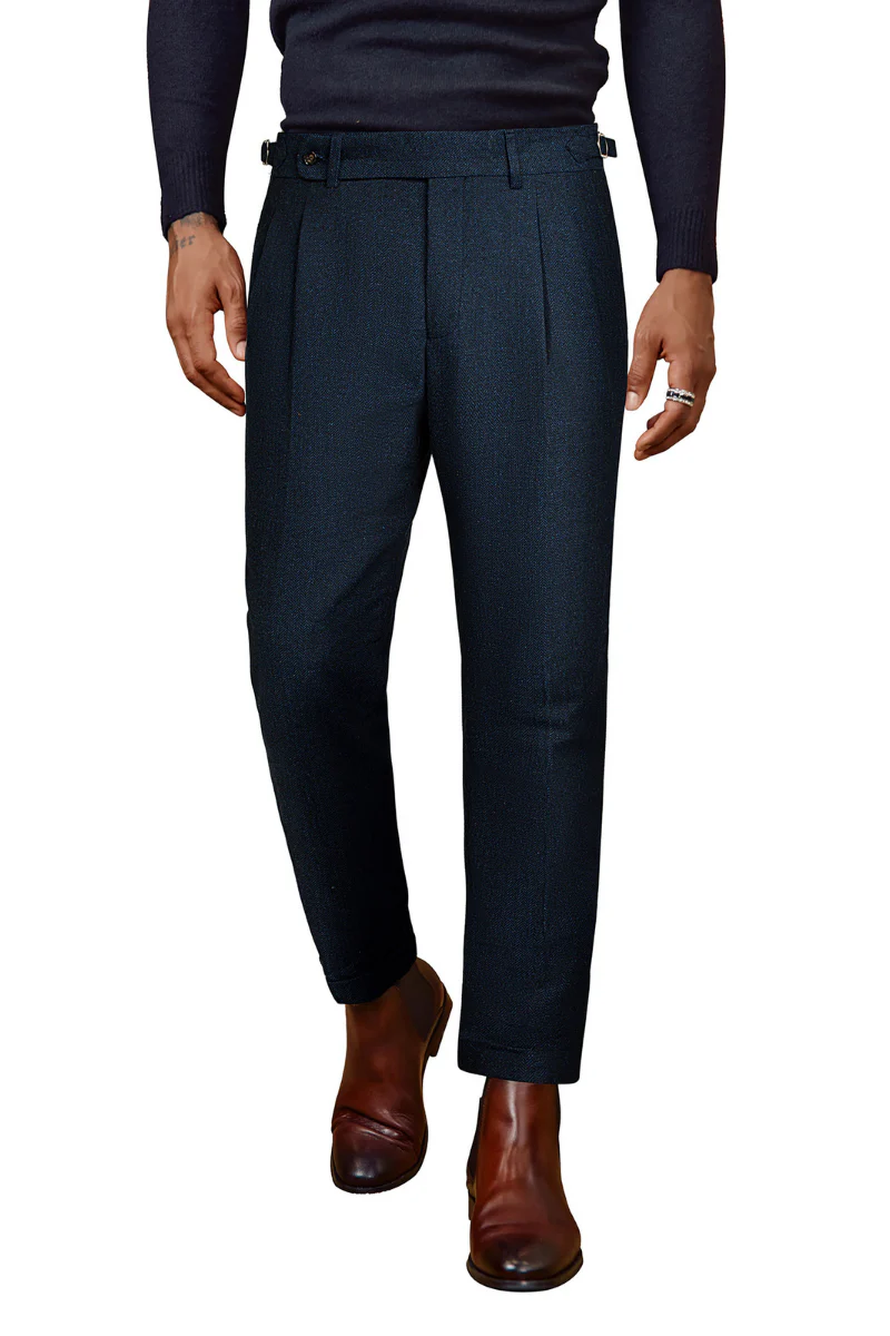 Men Stylish Capri Pants Fold-up Leg Opening Cropped Length Trousers - Image 29