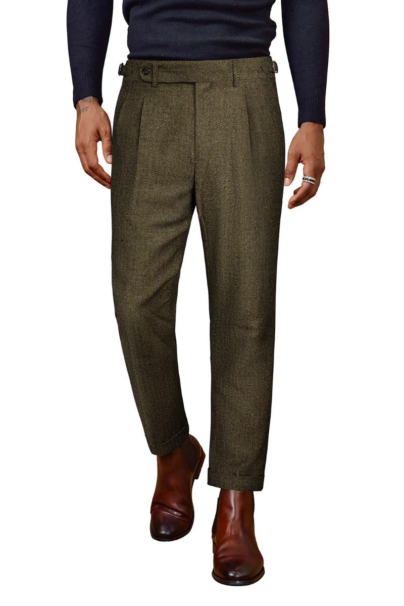 Men Stylish Capri Pants Fold-up Leg Opening Cropped Length Trousers - Image 50