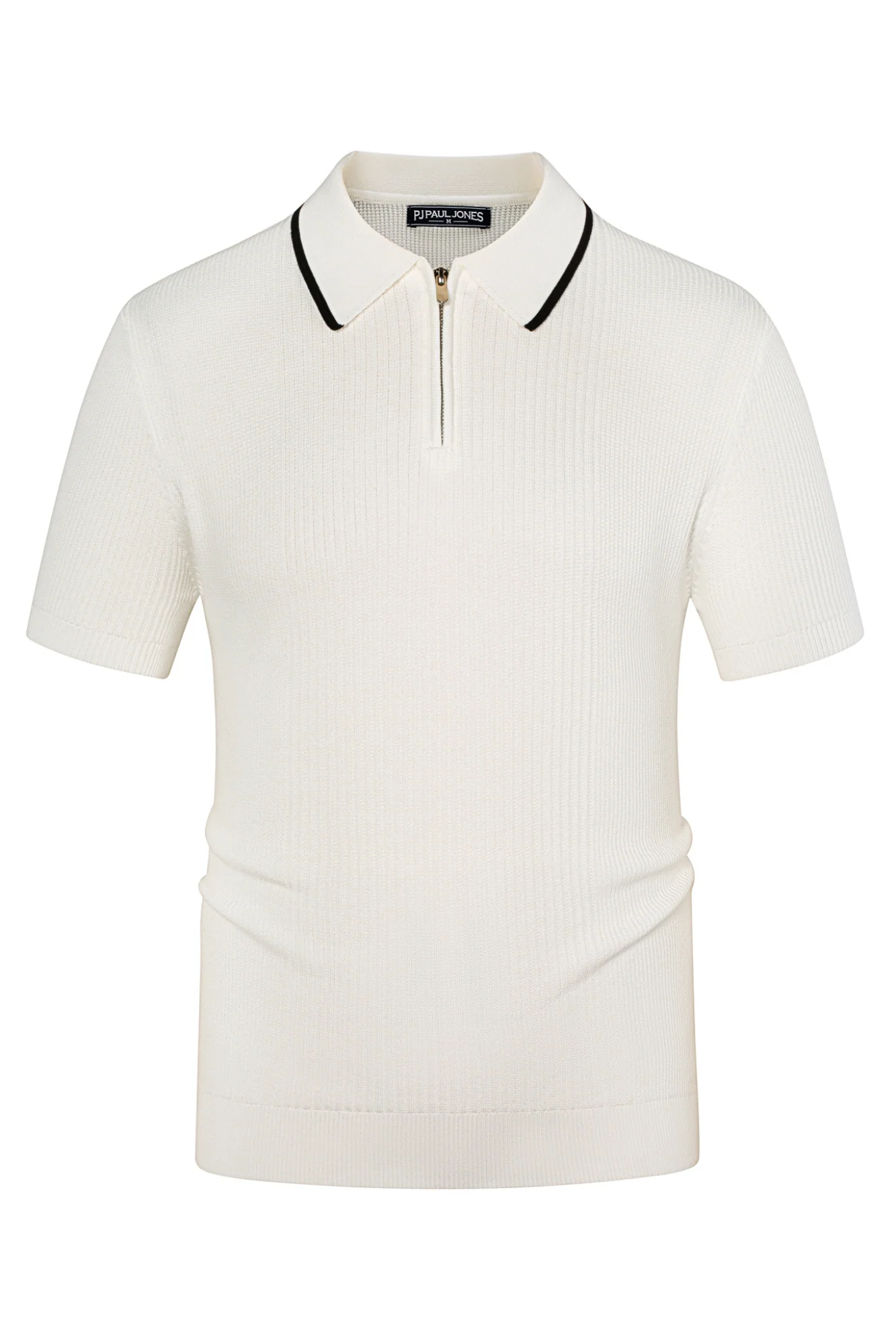 Men Stylish Lapel Collar Knitted Polo-Shirt Short Sleeve Zip-up Neck Knitwear - Image 41