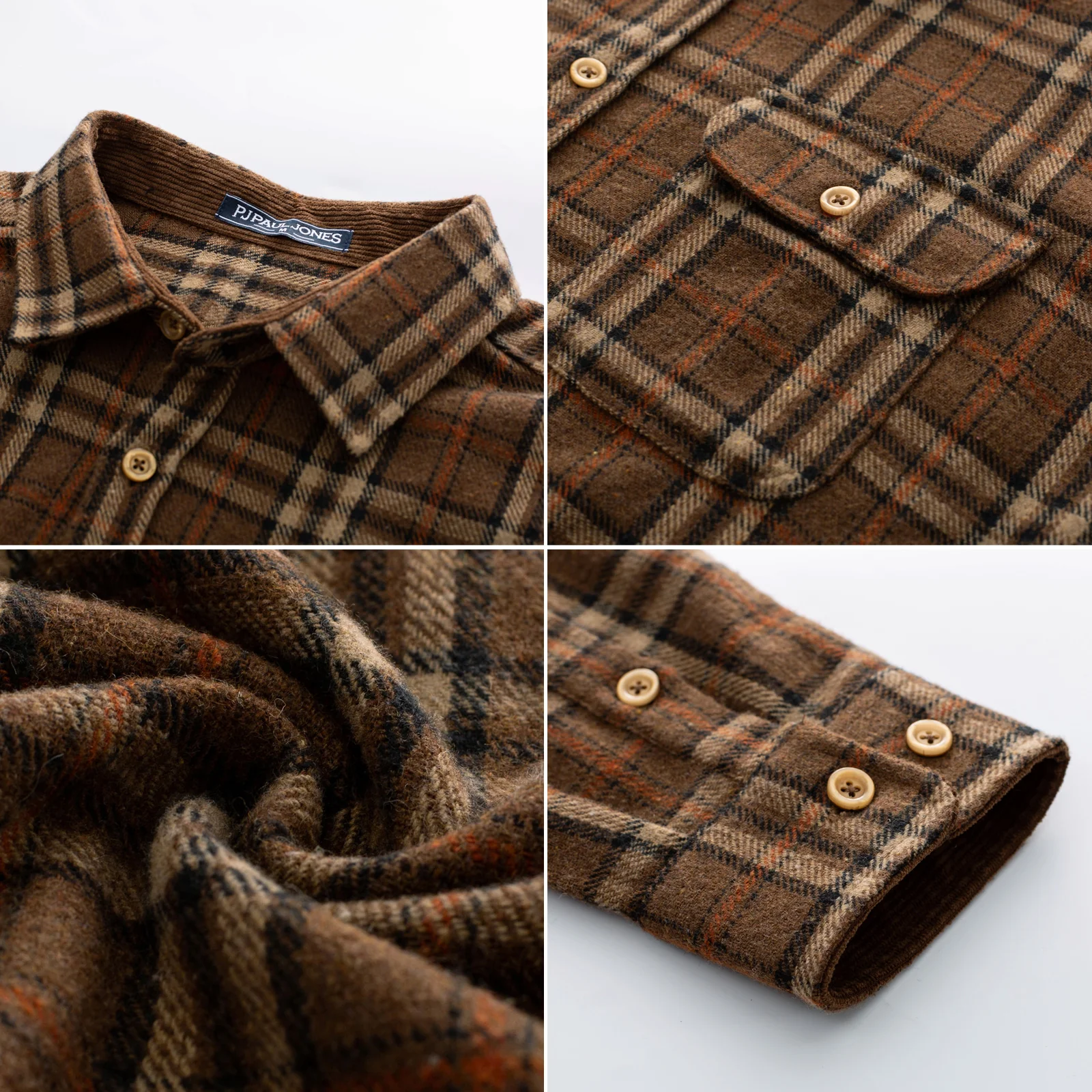 Mens Flannel Shirts Casual Button Down Long Sleeve Plaid Cardigans Shirt Jacket with Pockets - Image 7
