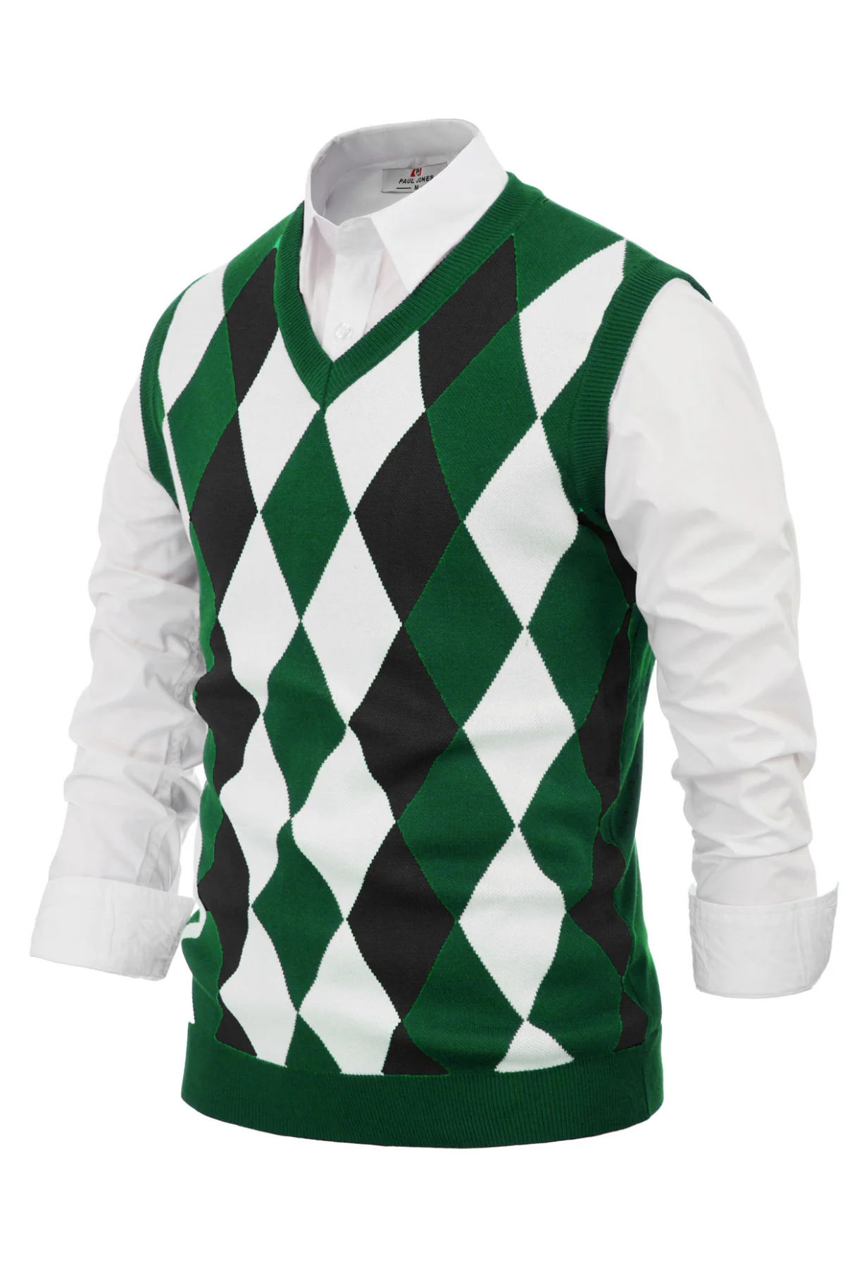 Men Stylish Sleeveless V-Neck Contrast Color Pullover Knitting Vest Knitwear - Image 12