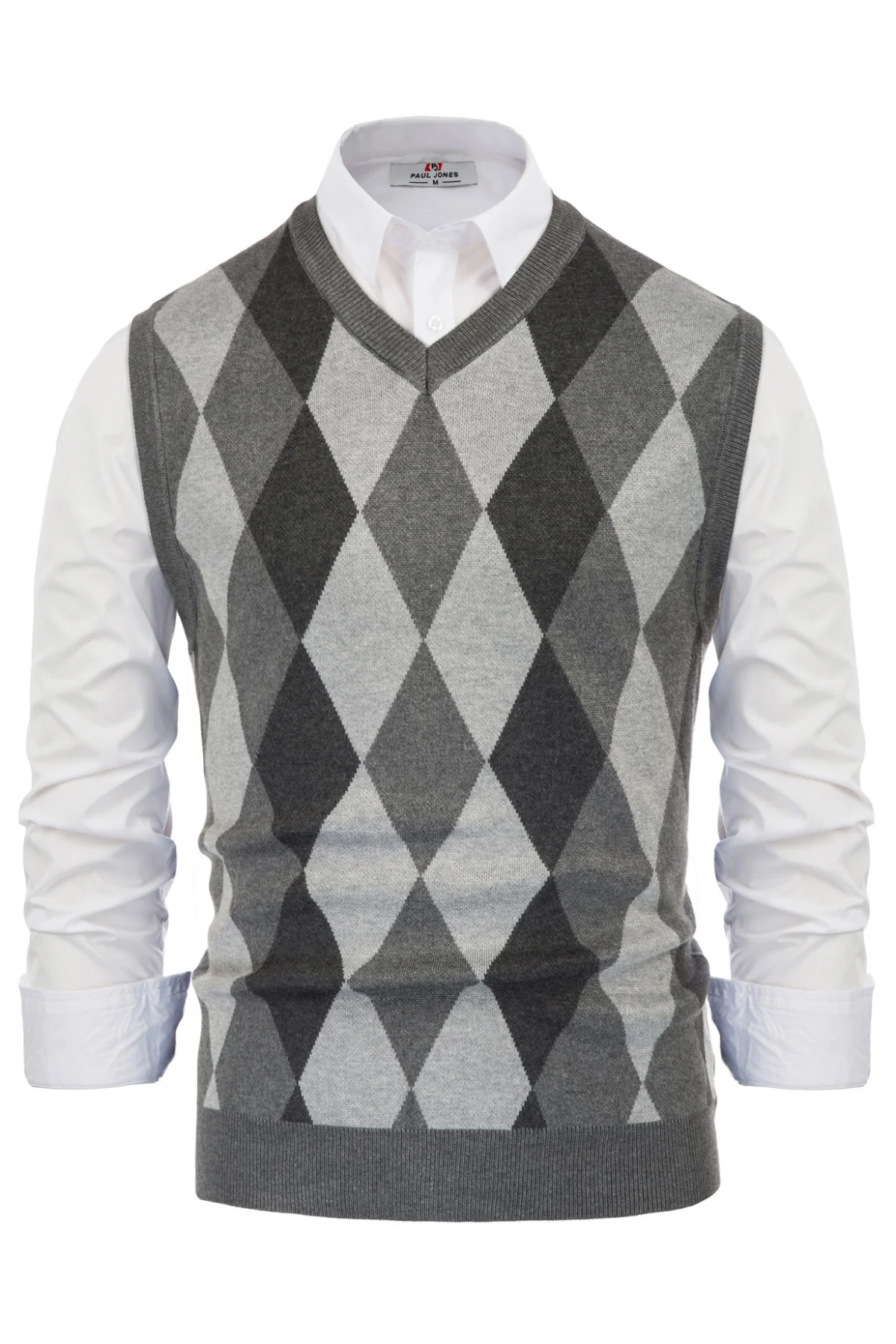 Men Stylish Sleeveless V-Neck Contrast Color Pullover Knitting Vest Knitwear - Image 20