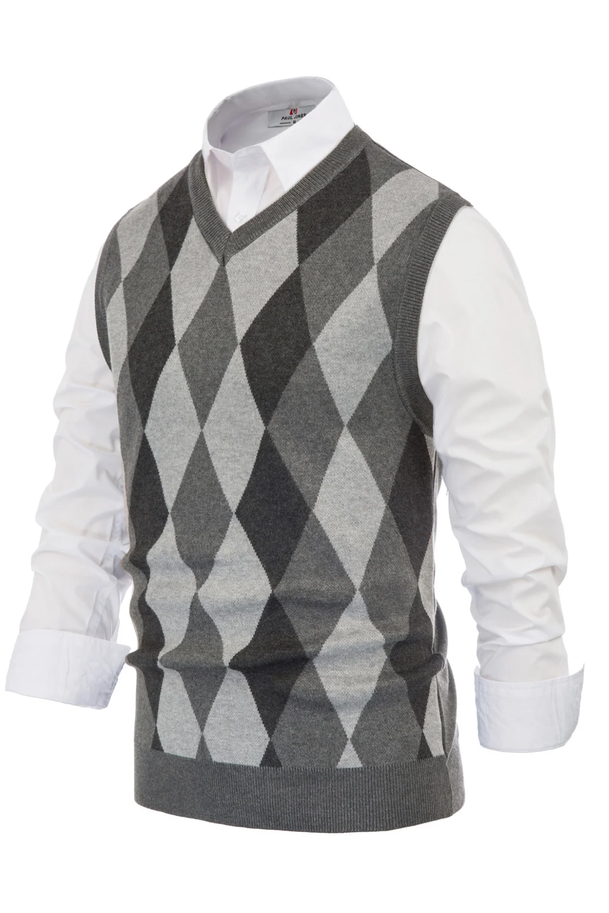 Men Stylish Sleeveless V-Neck Contrast Color Pullover Knitting Vest Knitwear - Image 21