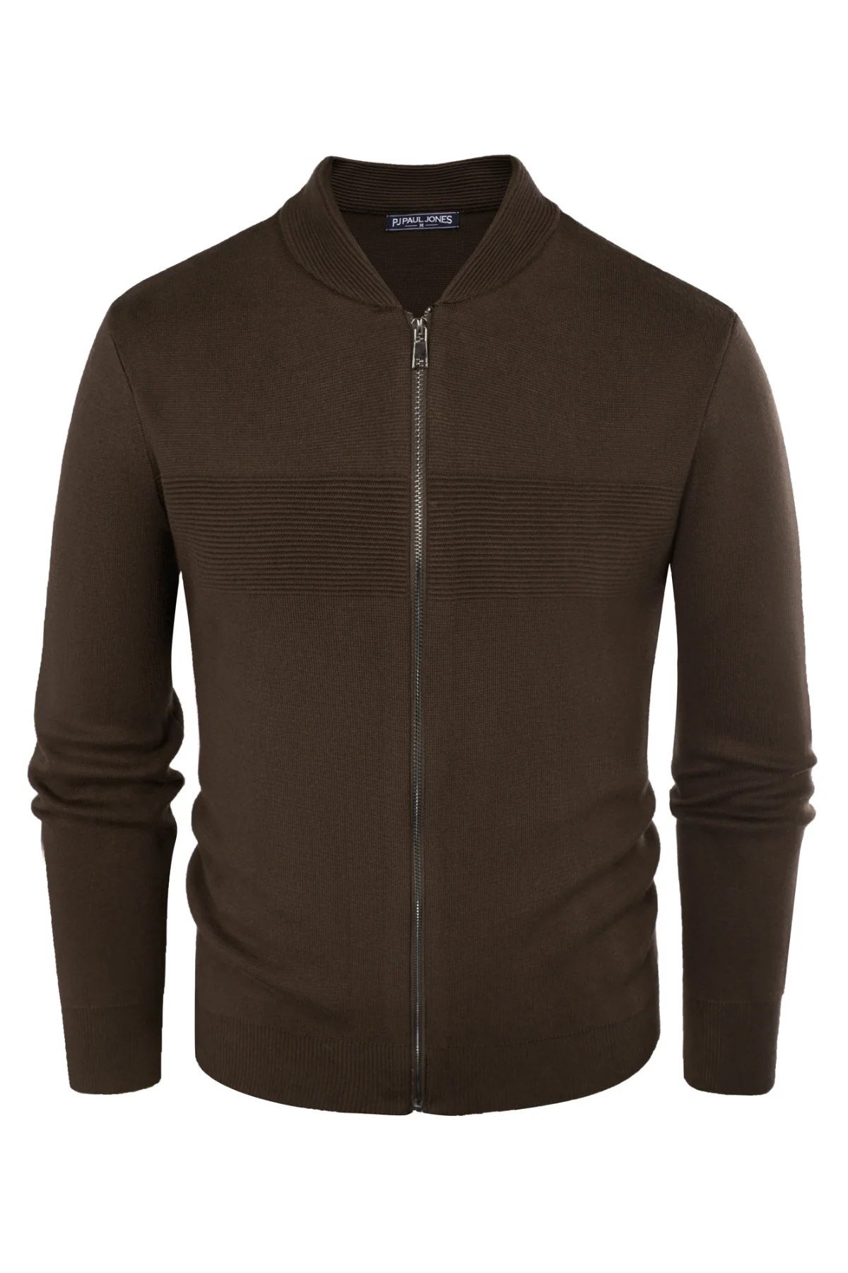 Men's Full Zip Up Sweater Casual Stand Collar Cardigan Lightweight Knit Jacket - Image 12
