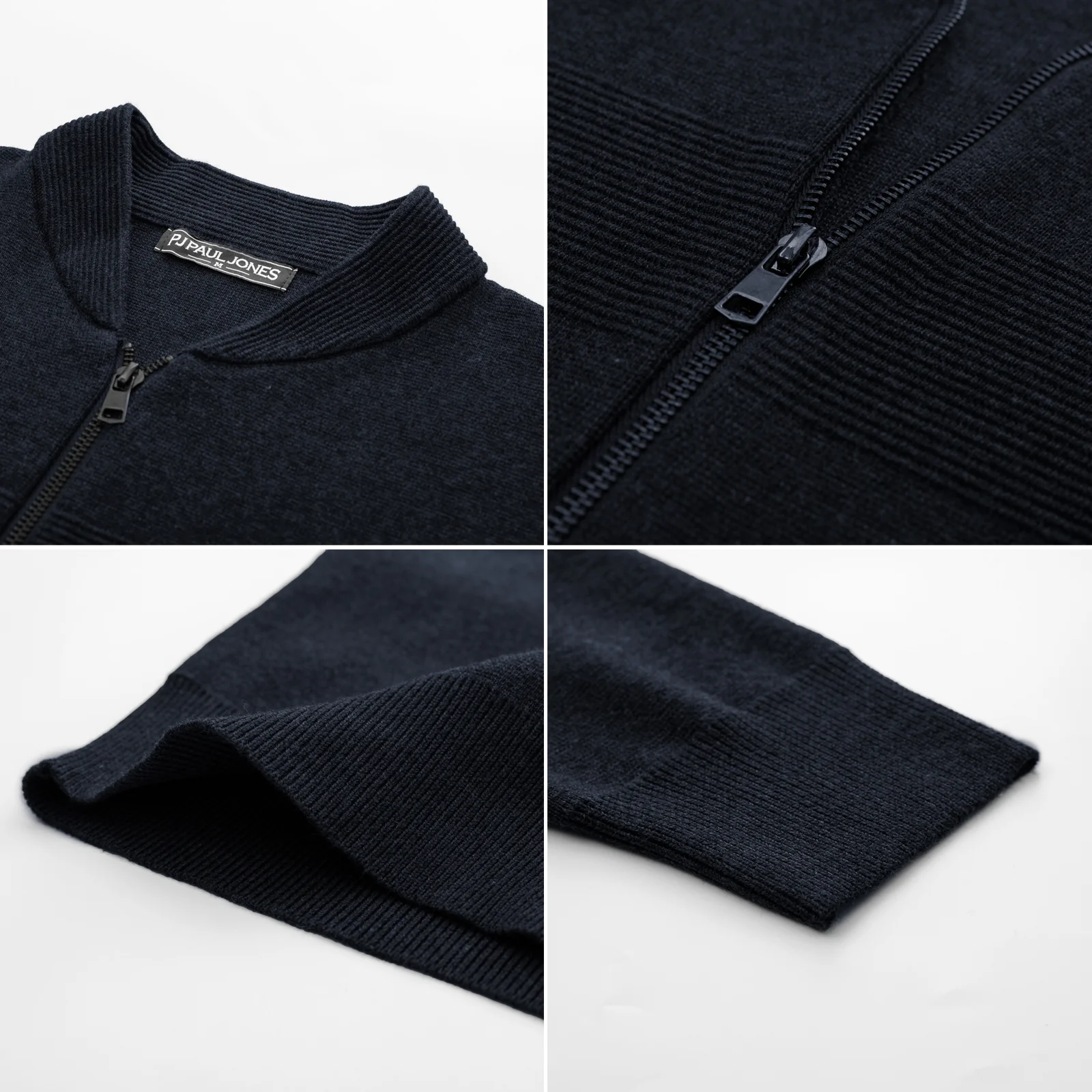 Men's Full Zip Up Sweater Casual Stand Collar Cardigan Lightweight Knit Jacket - Image 27