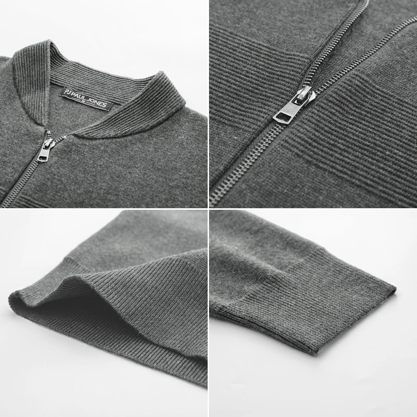 Men's Full Zip Up Sweater Casual Stand Collar Cardigan Lightweight Knit Jacket - Image 33