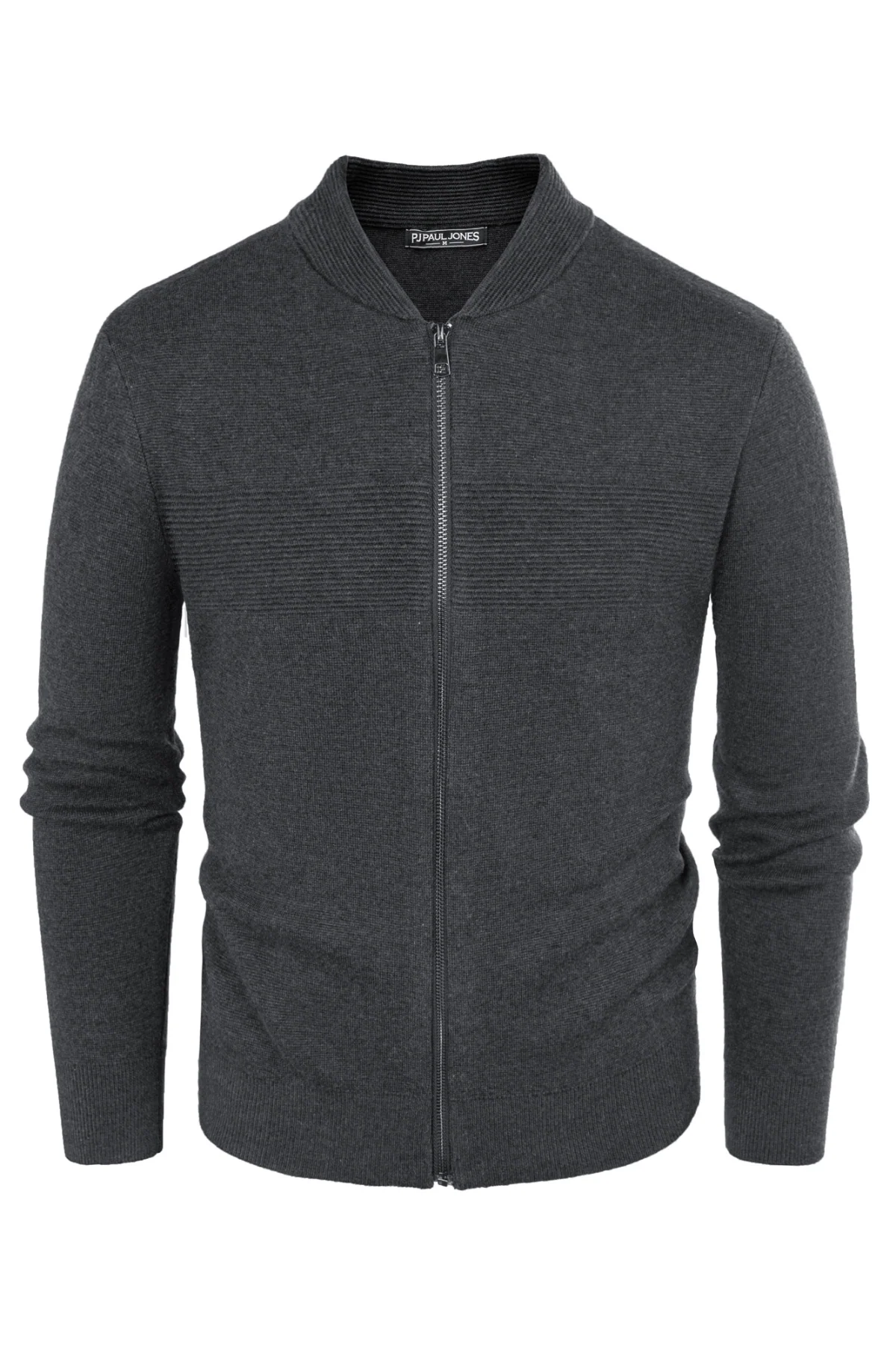 Men's Full Zip Up Sweater Casual Stand Collar Cardigan Lightweight Knit Jacket - Image 8