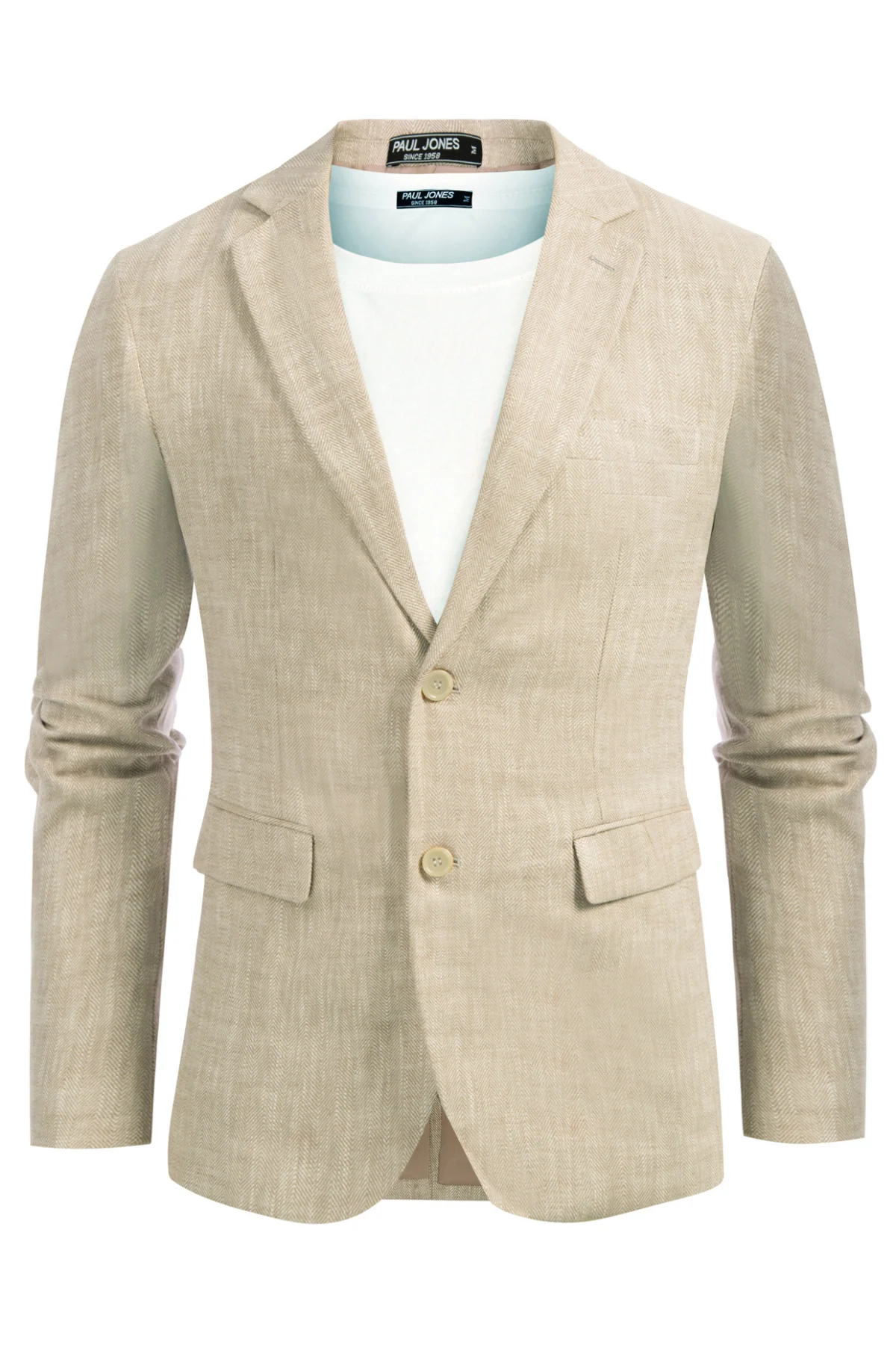 Men's Slim Fit Lightweight Linen Jacket Tailored Two Button Blazer Sport Coat - Image 13