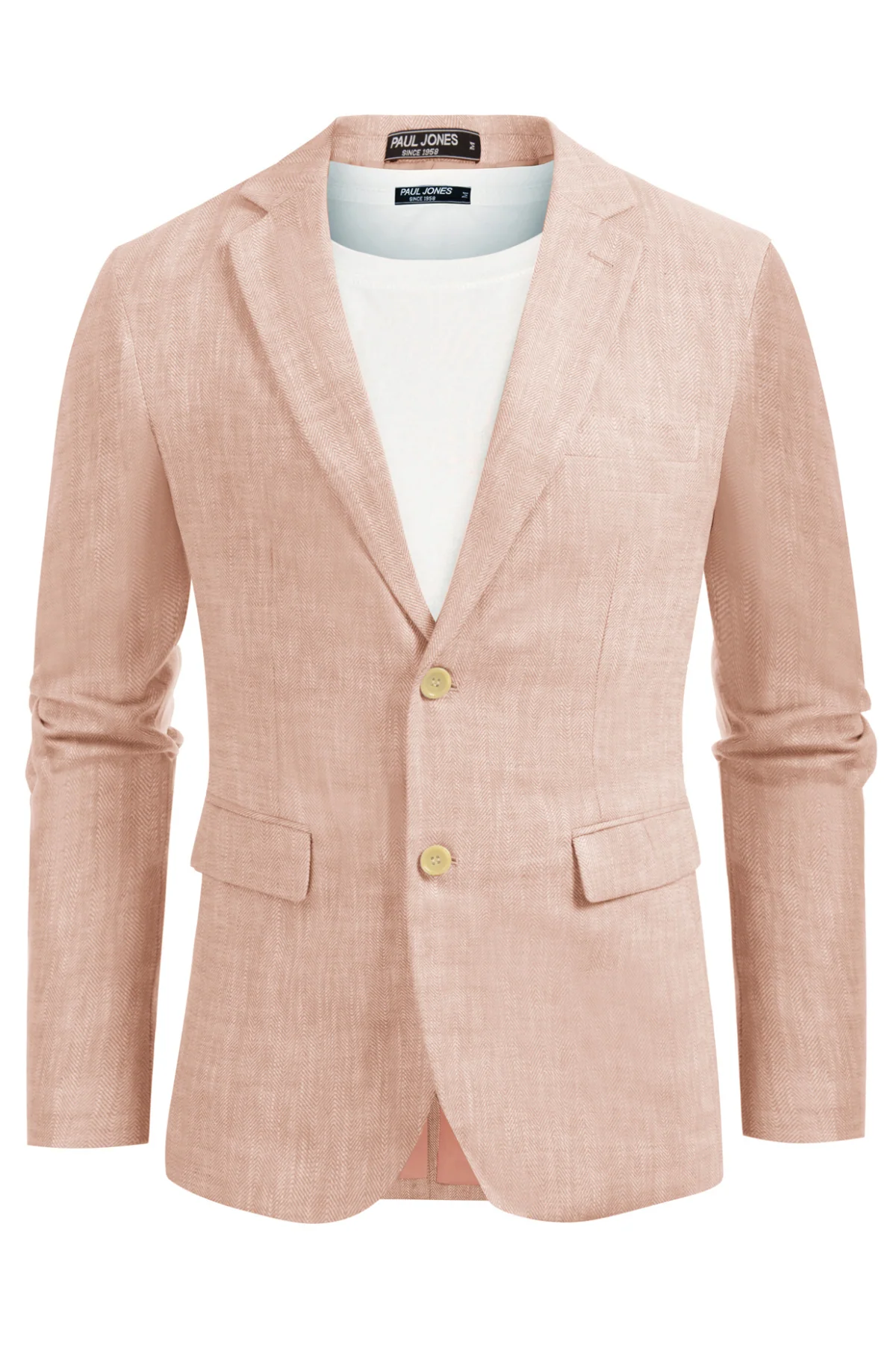 Men's Slim Fit Lightweight Linen Jacket Tailored Two Button Blazer Sport Coat - Image 18