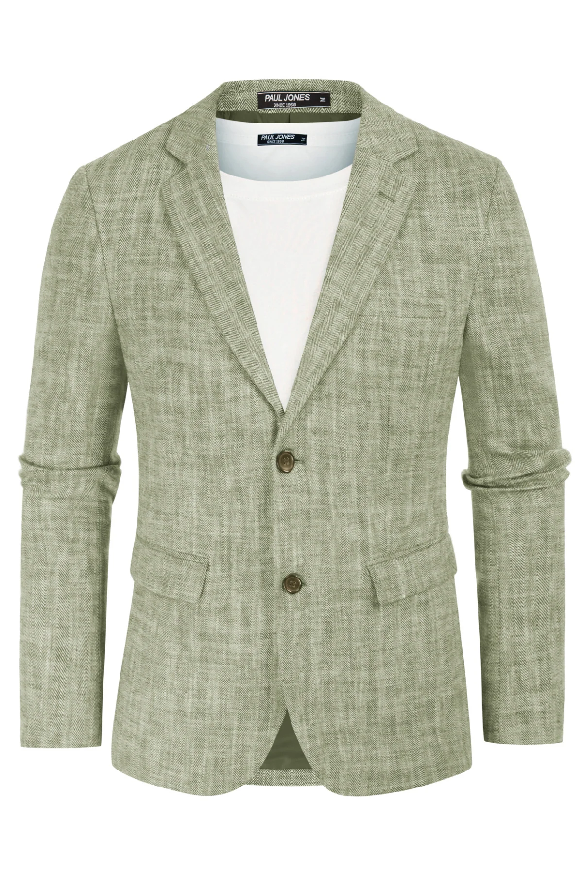 Men's Slim Fit Lightweight Linen Jacket Tailored Two Button Blazer Sport Coat - Image 23