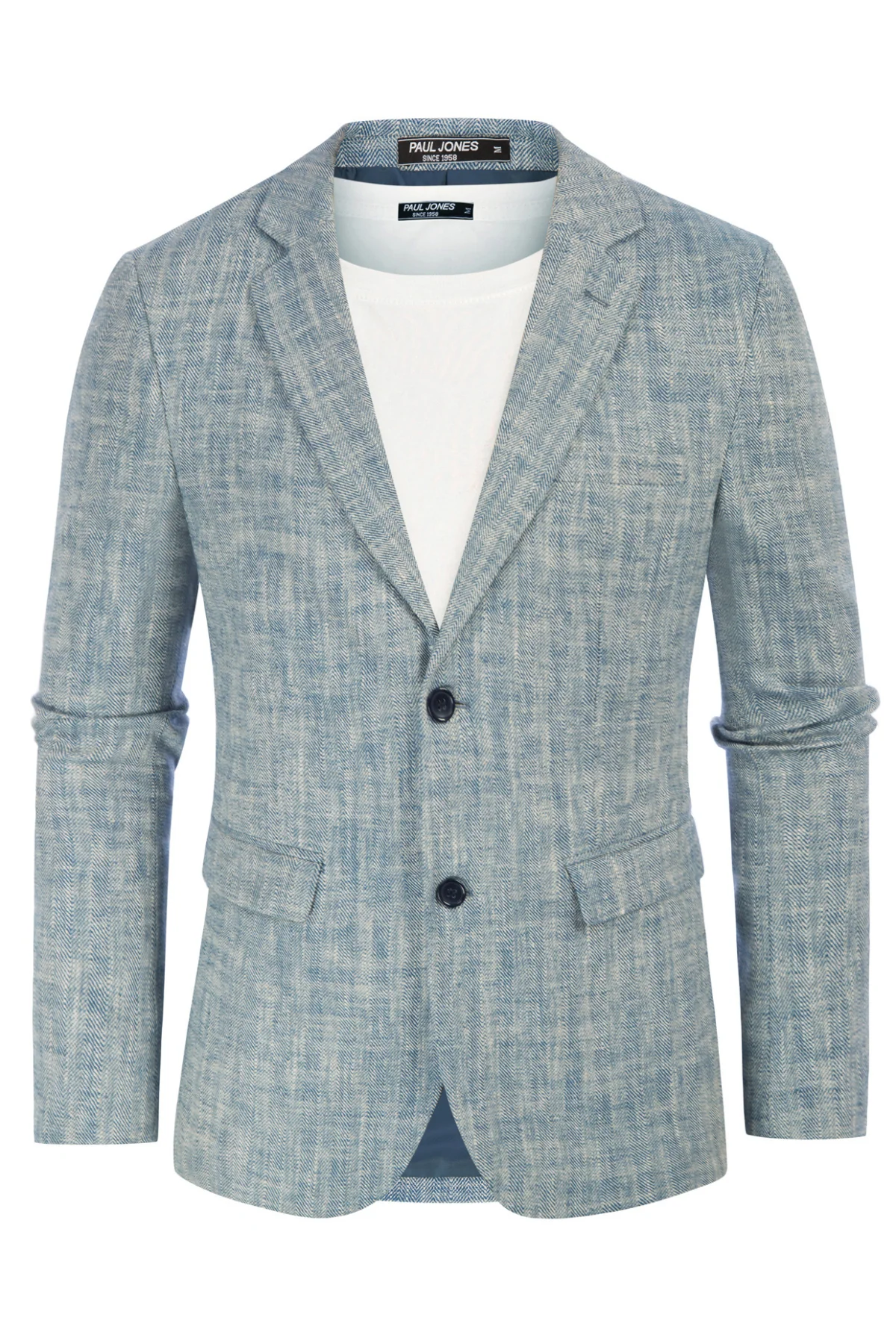 Men's Slim Fit Lightweight Linen Jacket Tailored Two Button Blazer Sport Coat - Image 28