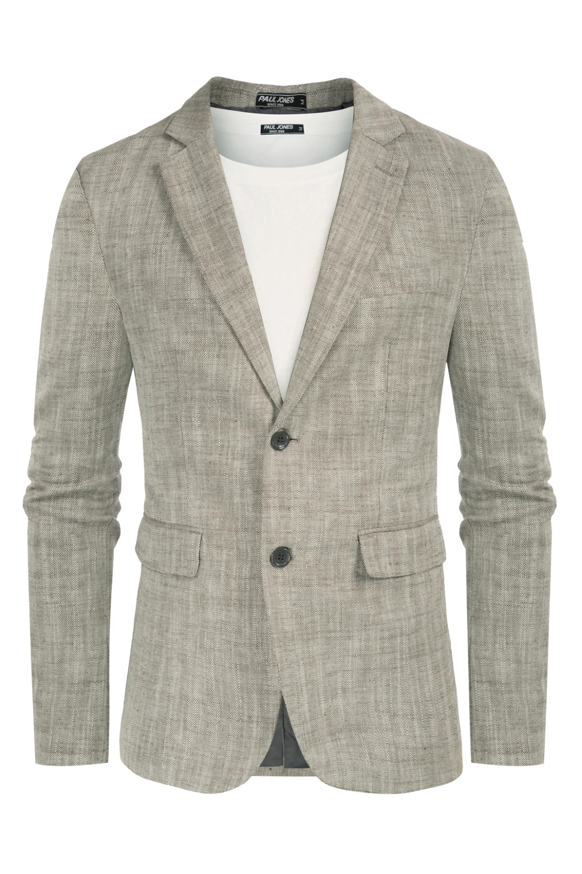 Men's Slim Fit Lightweight Linen Jacket Tailored Two Button Blazer Sport Coat - Image 3