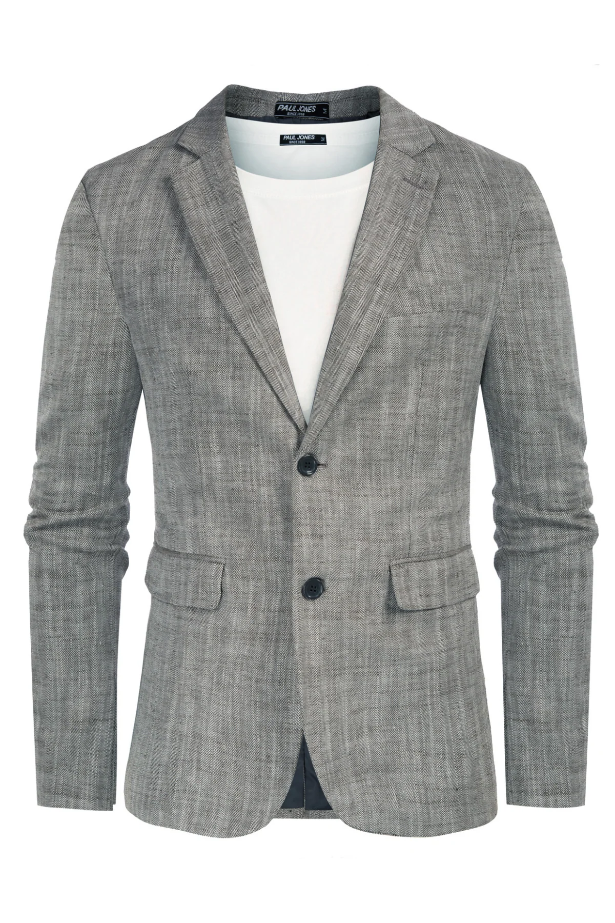 Men's Slim Fit Lightweight Linen Jacket Tailored Two Button Blazer Sport Coat - Image 8