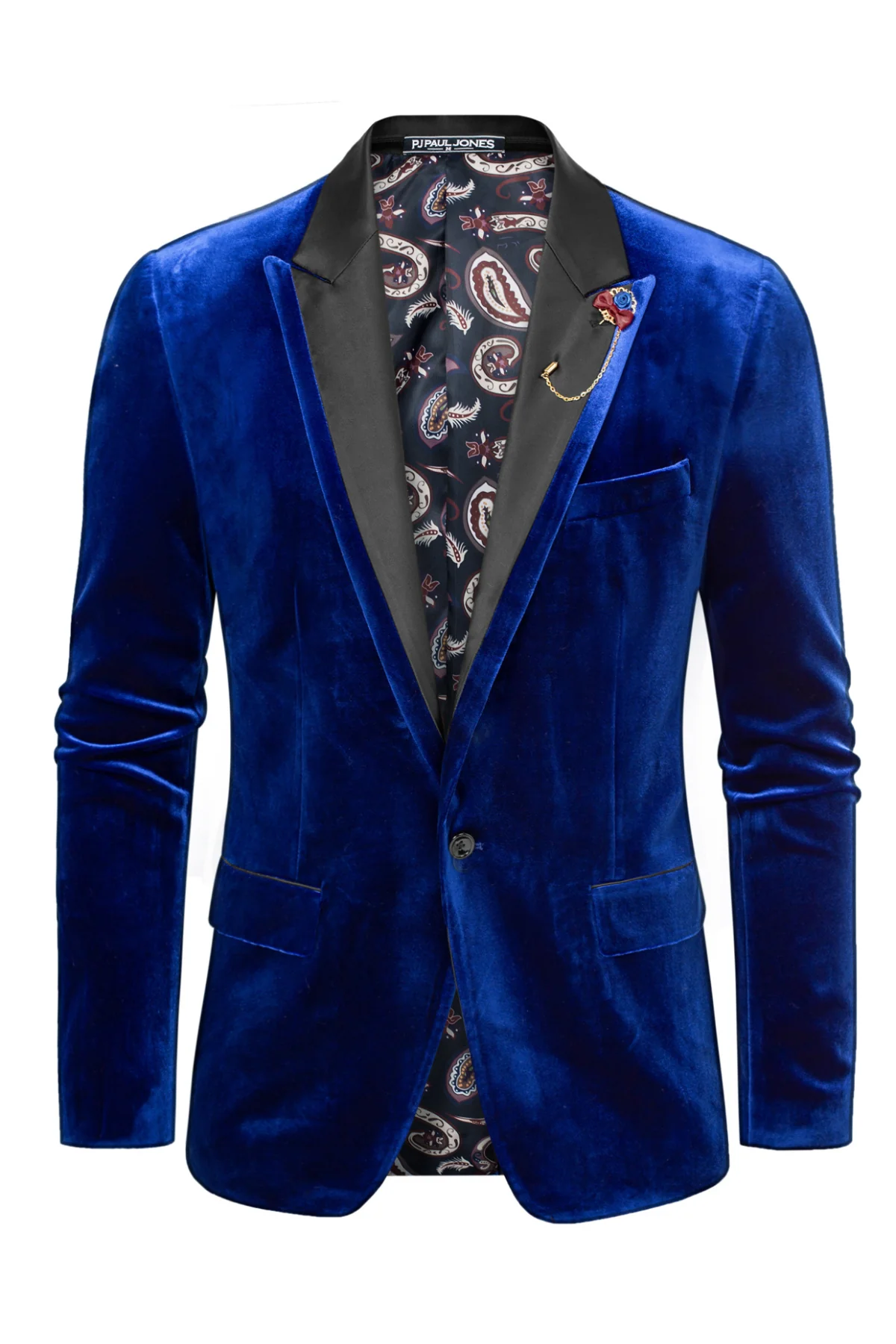 Men's Blazer Velvet One Button Sports Coat Party Wedding Suit Jacket - Image 12