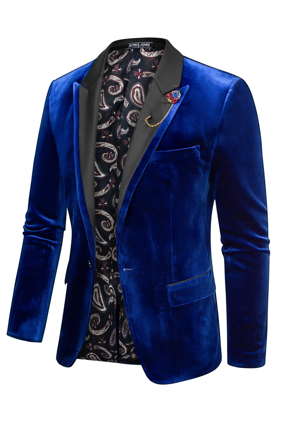 Men's Blazer Velvet One Button Sports Coat Party Wedding Suit Jacket - Image 13