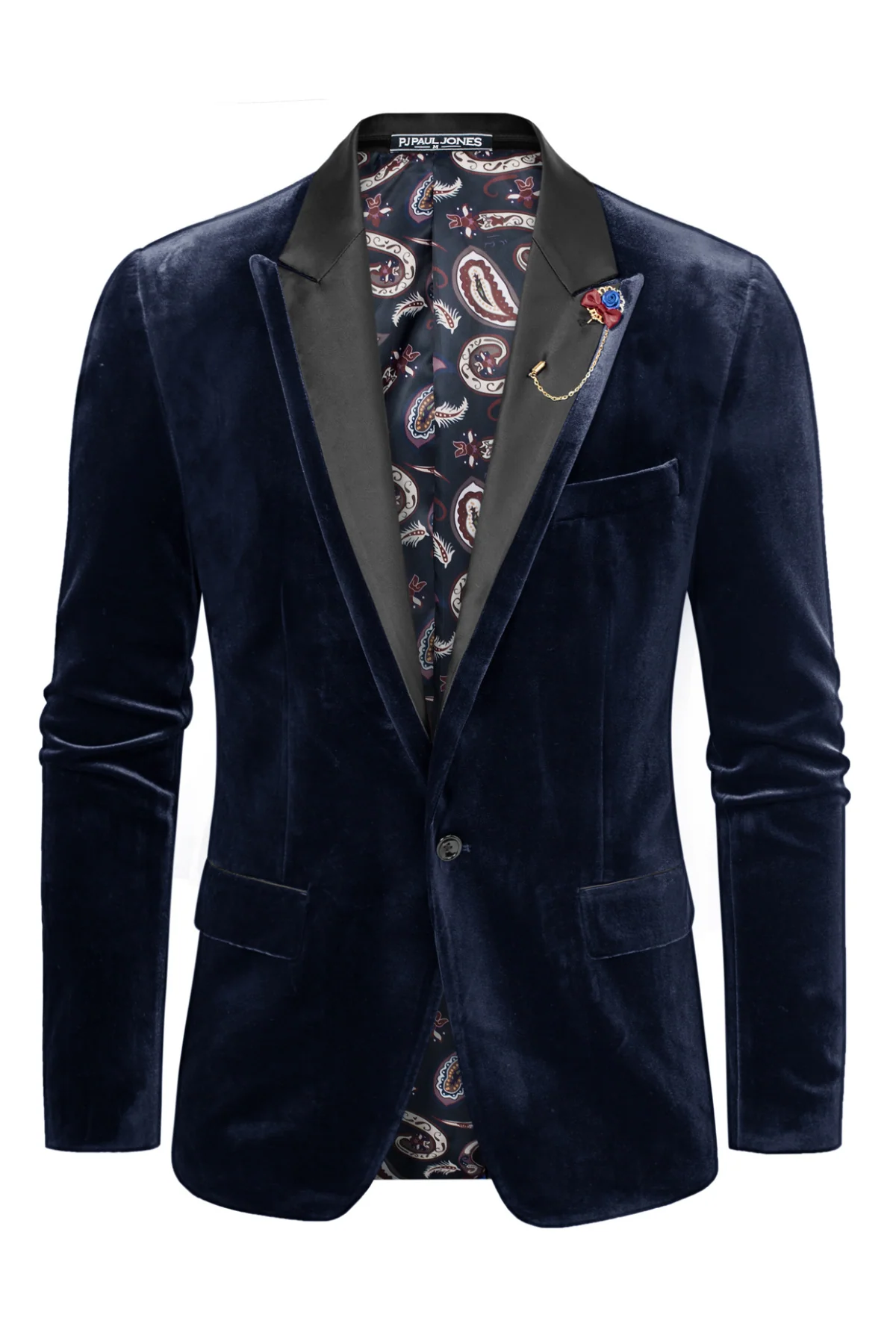 Men's Blazer Velvet One Button Sports Coat Party Wedding Suit Jacket - Image 7