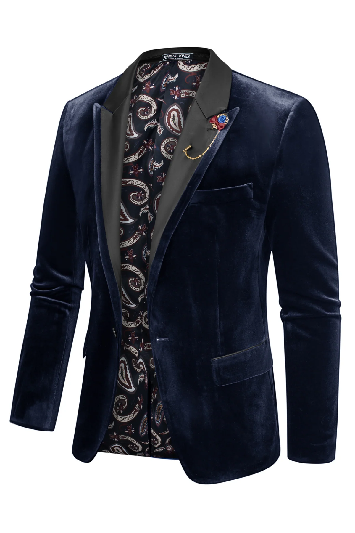 Men's Blazer Velvet One Button Sports Coat Party Wedding Suit Jacket - Image 8