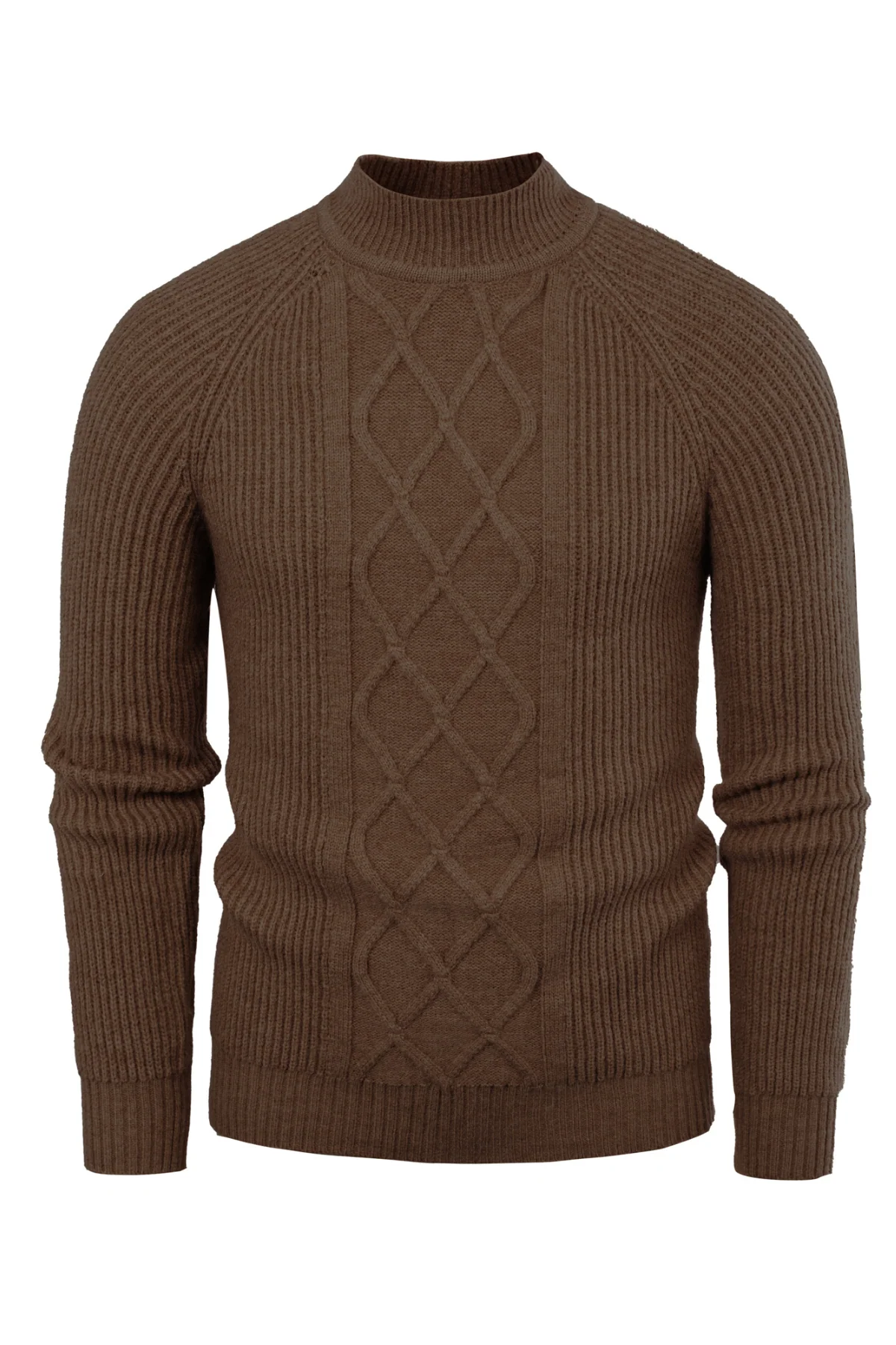 Men's Mock Neck Sweater Casual Cable Twisted Knitted Pullover Sweaters - Image 18