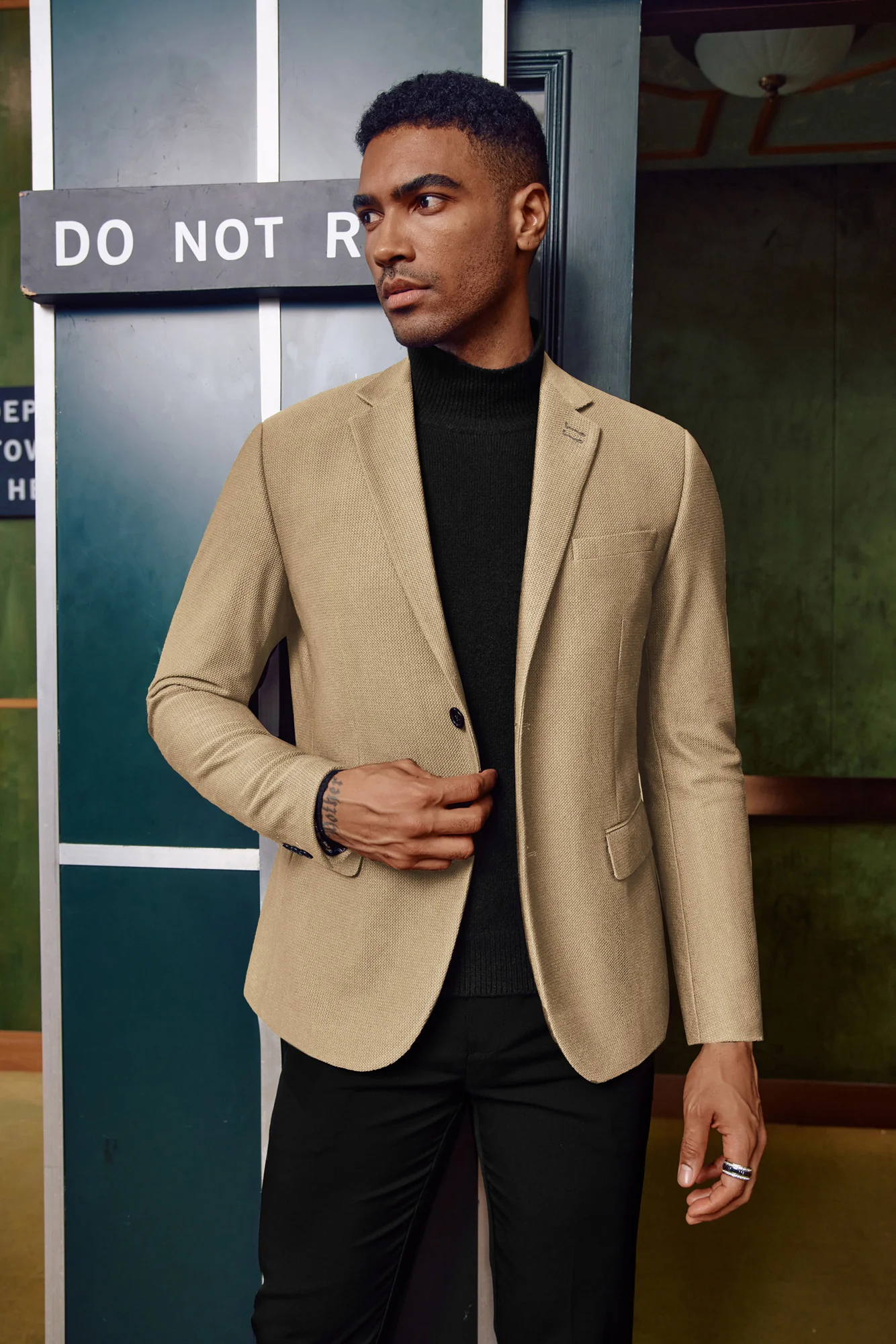 Mens Casual Blazers Lightweight Two Buttons Business Sport Coat Jackets - Image 28