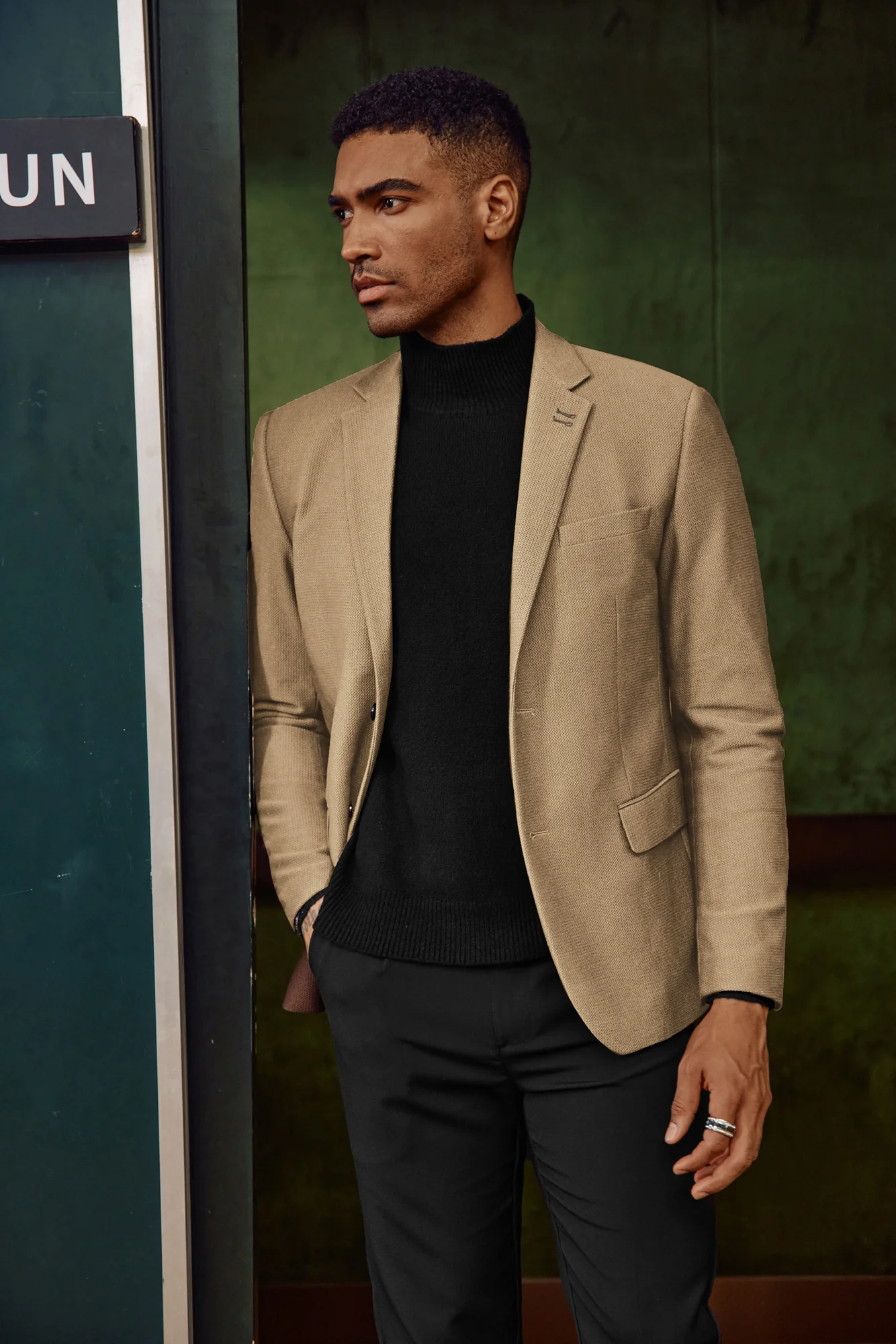Mens Casual Blazers Lightweight Two Buttons Business Sport Coat Jackets - Image 30
