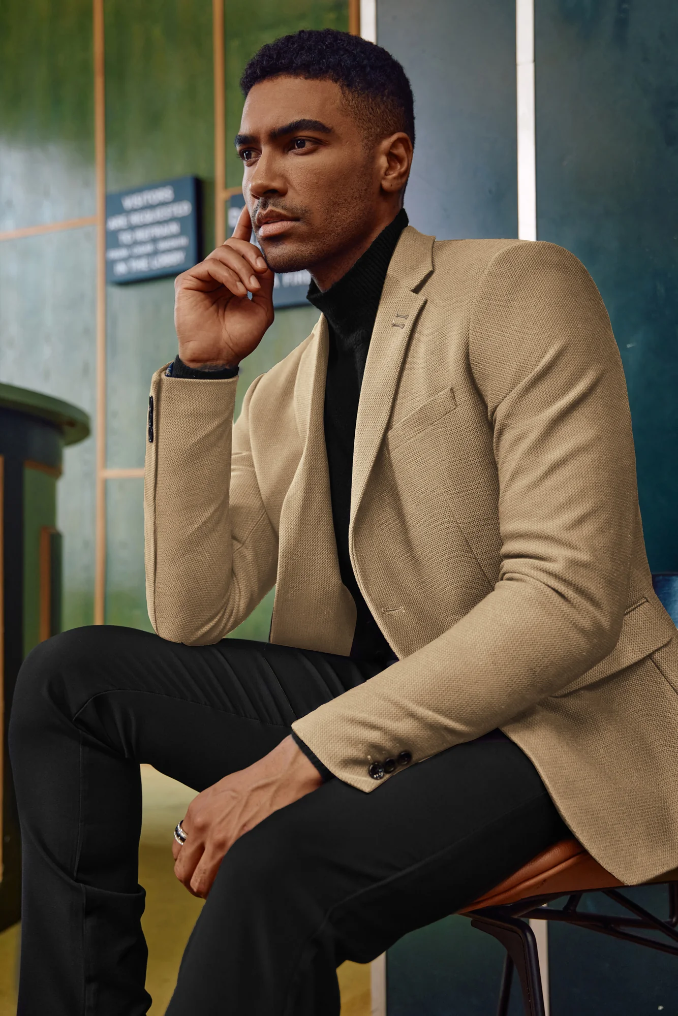 Mens Casual Blazers Lightweight Two Buttons Business Sport Coat Jackets - Image 31