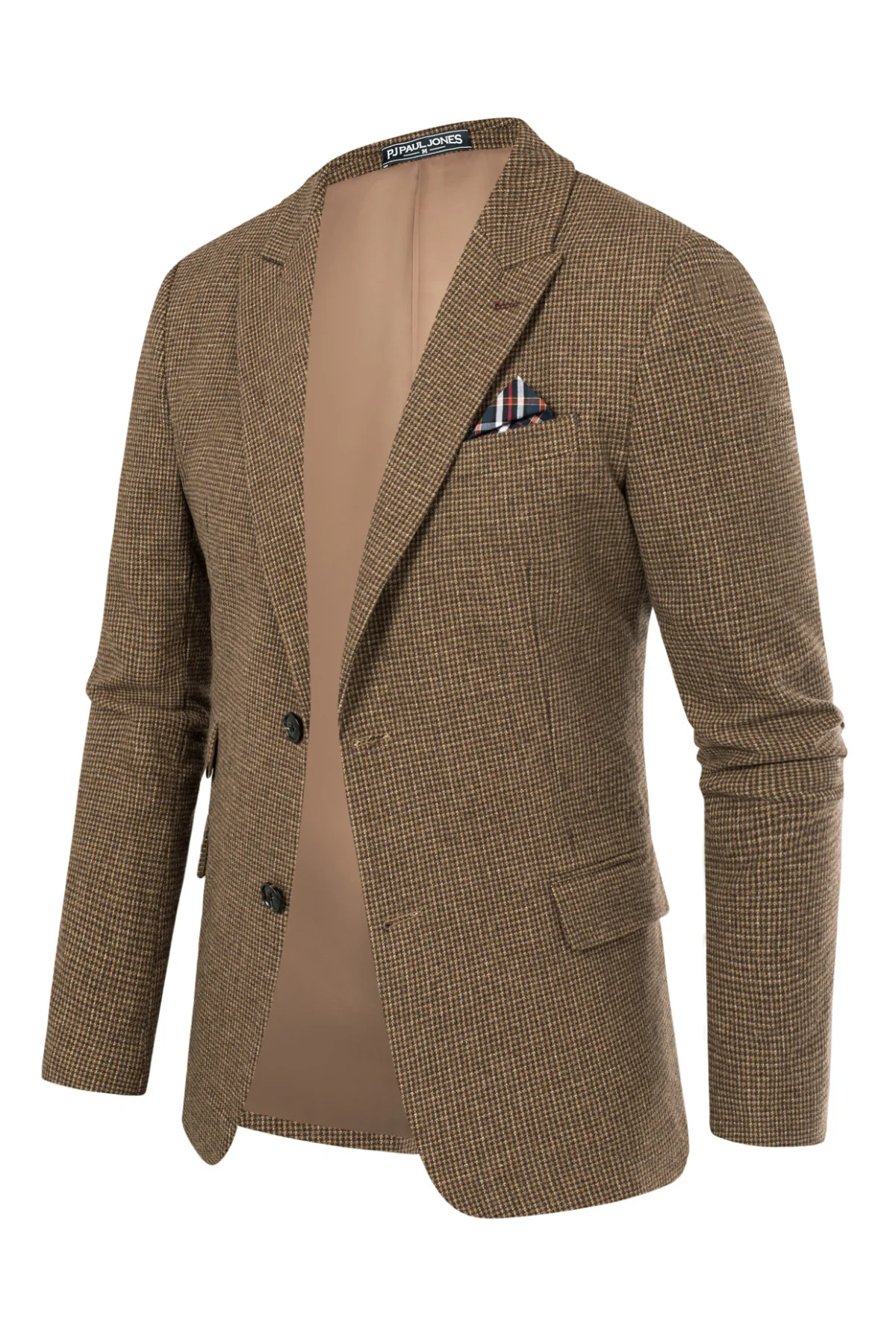 Men's Herringbone Two Button Blazer British Wool Blend Vintage Sport Coats - Image 14