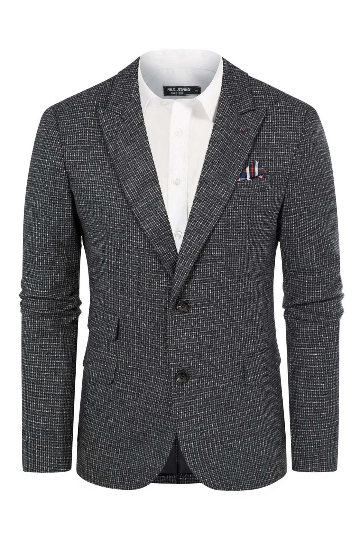 Men's Herringbone Two Button Blazer British Wool Blend Vintage Sport Coats - Image 16