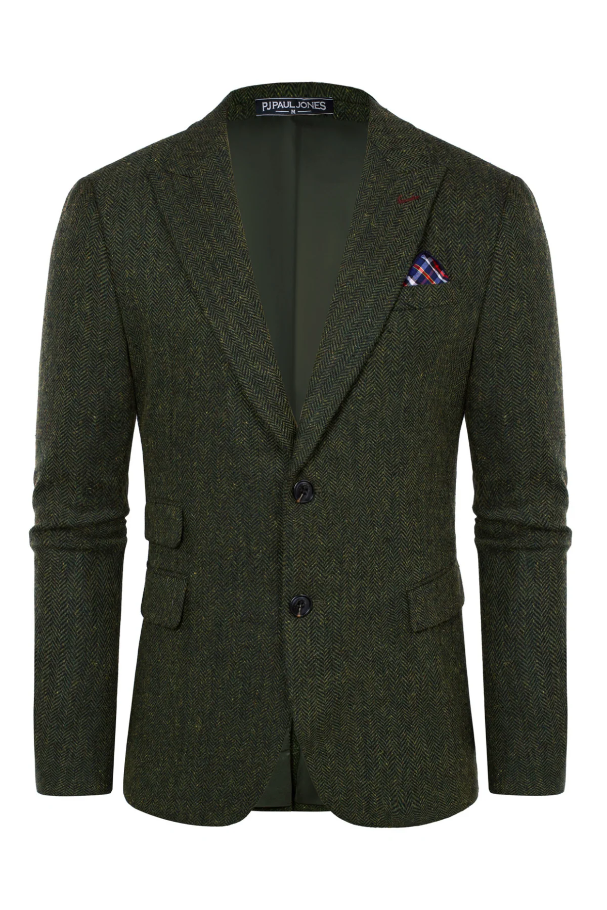 Men's Herringbone Two Button Blazer British Wool Blend Vintage Sport Coats - Image 23