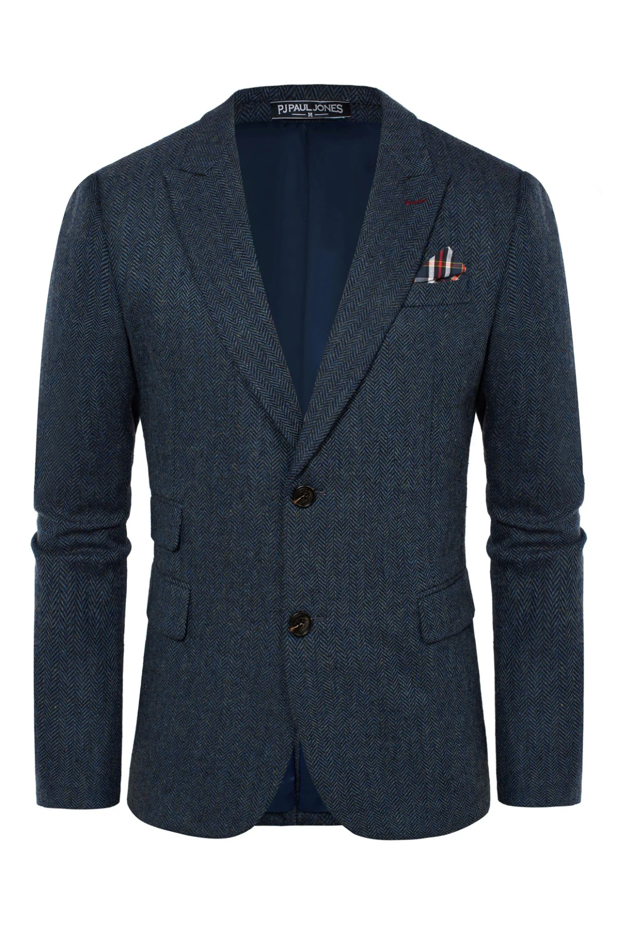 Men's Herringbone Two Button Blazer British Wool Blend Vintage Sport Coats - Image 33