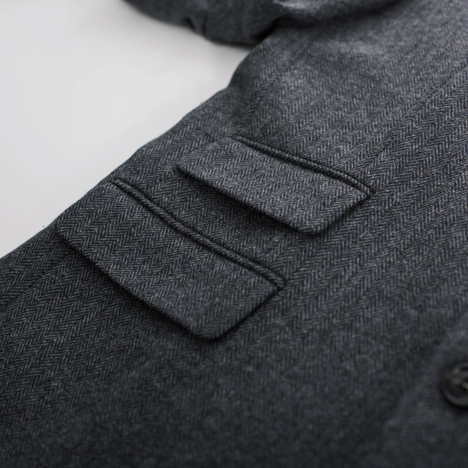 Men's Herringbone Two Button Blazer British Wool Blend Vintage Sport Coats - Image 43