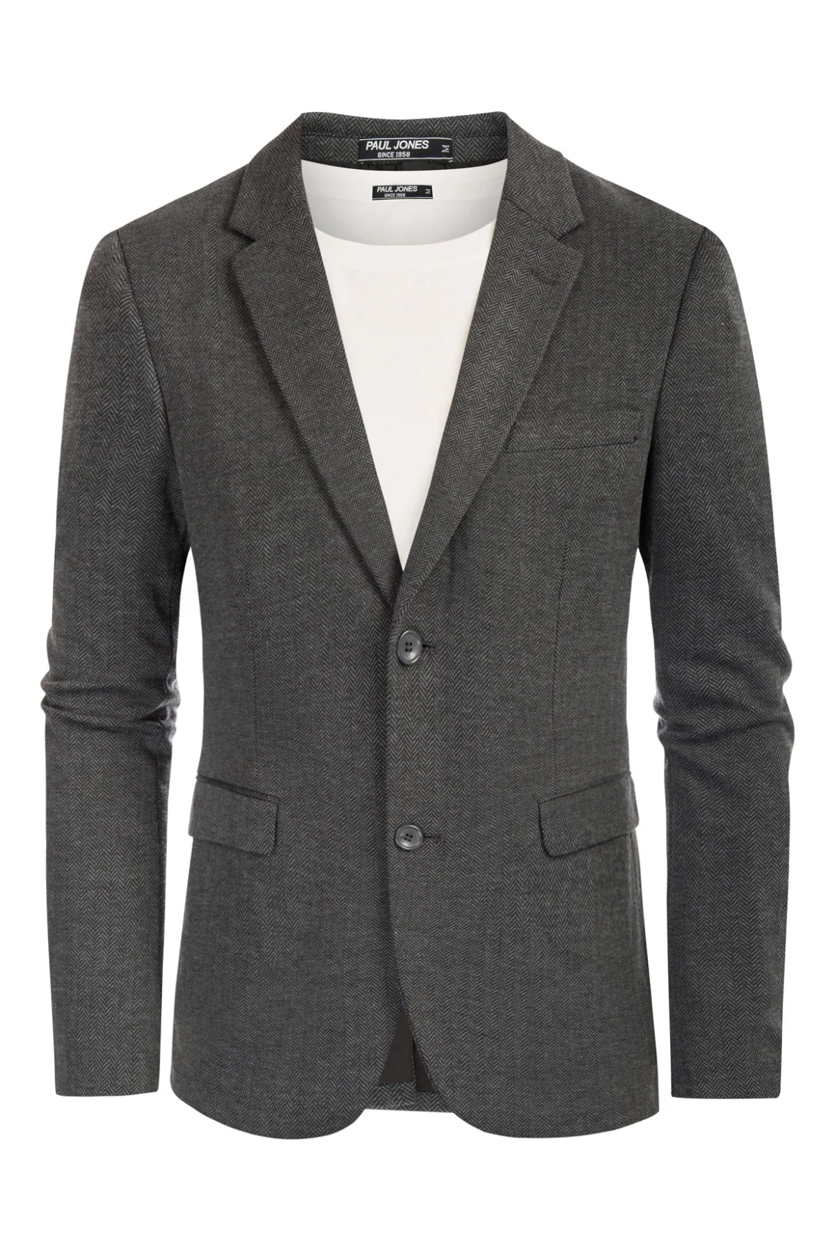 Men's Herringbone Blazer Jacket Two Button Lightweight Casual Knit Sport Coat - Image 13