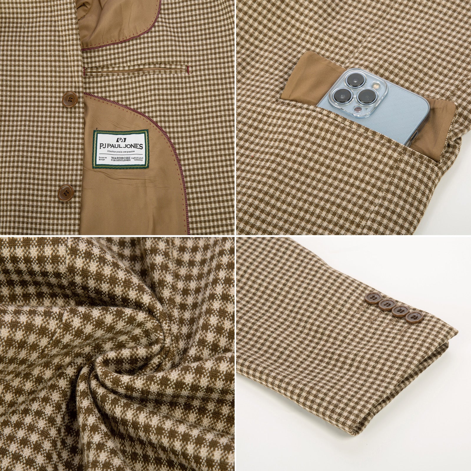 Men's Herringbone Two Buttons Blazer Jacket Lightweight Casual Knit Sport Coat - Image 15