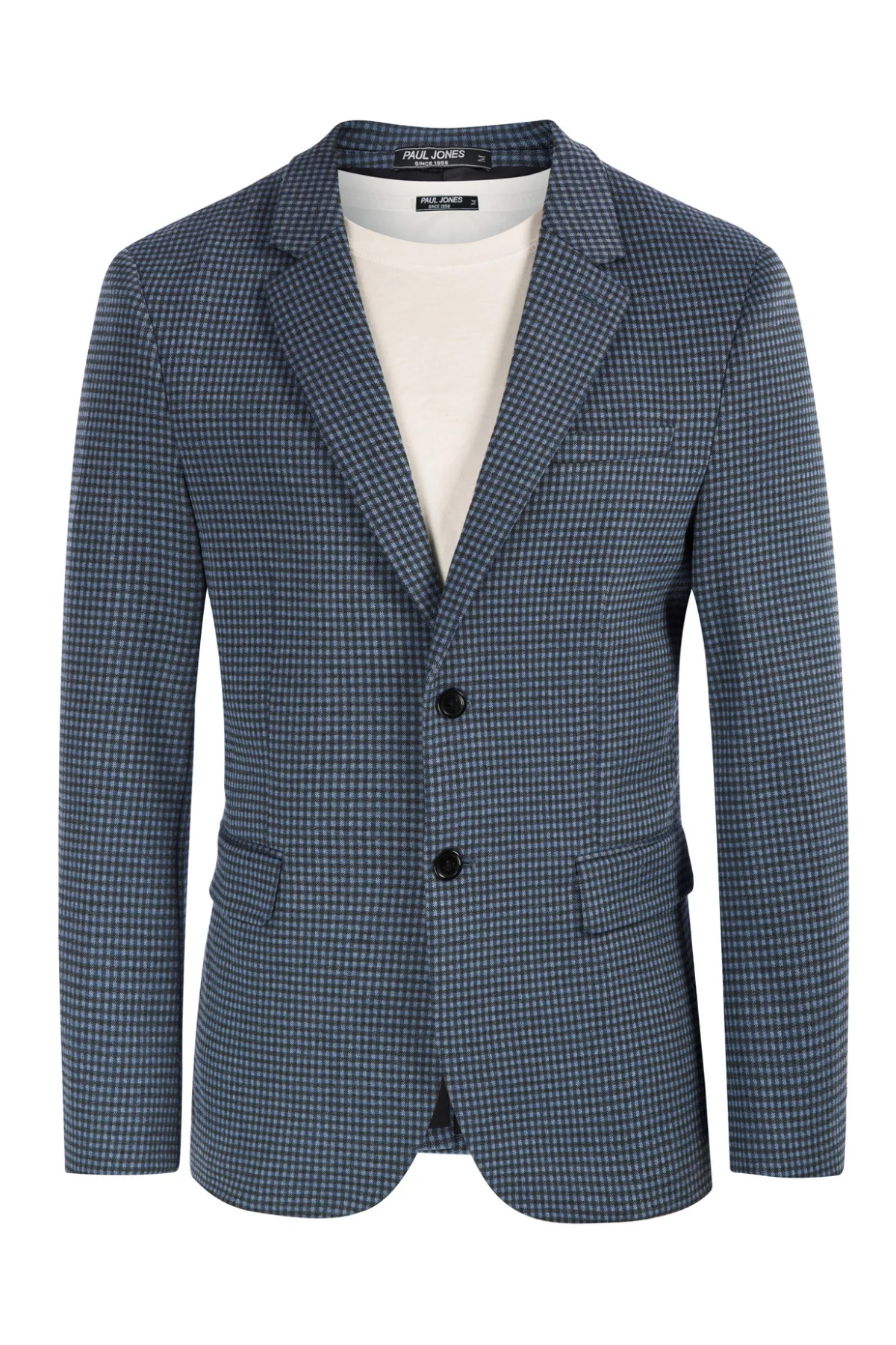 Men's Herringbone Two Buttons Blazer Jacket Lightweight Casual Knit Sport Coat - Image 3