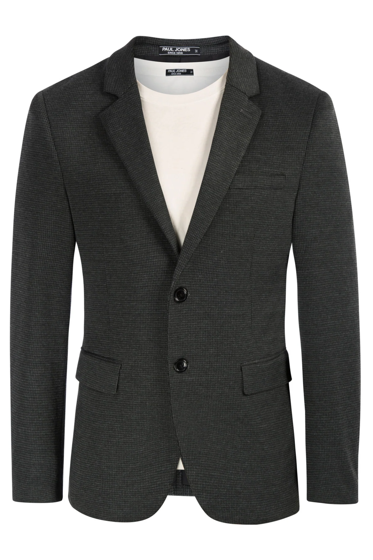 Men's Herringbone Two Buttons Blazer Jacket Lightweight Casual Knit Sport Coat - Image 7