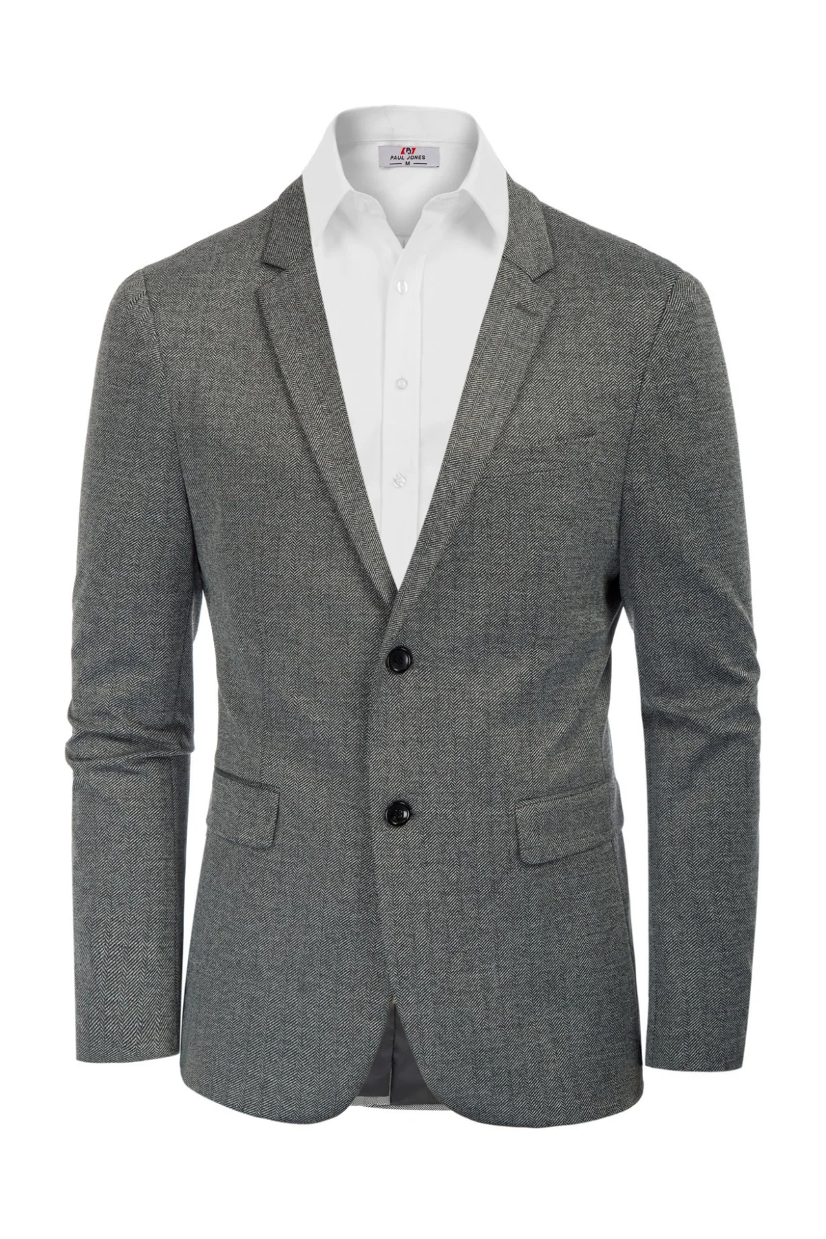 Men's Herringbone Blazer Jacket Two Button Lightweight Casual Knit Sport Coat - Image 8