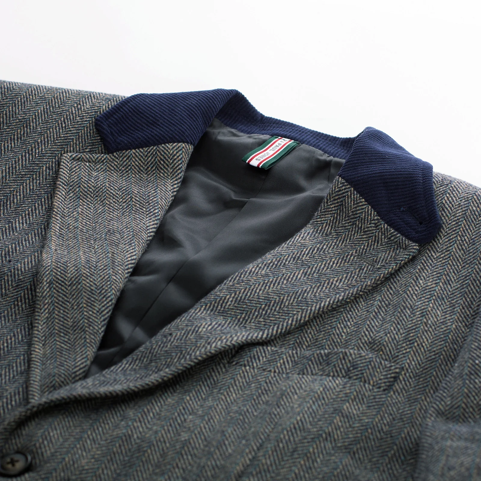 Mens Herringbone Two Button Blazer Vintage Tweed Wool Blend Sport Coat Jacket - Image 34