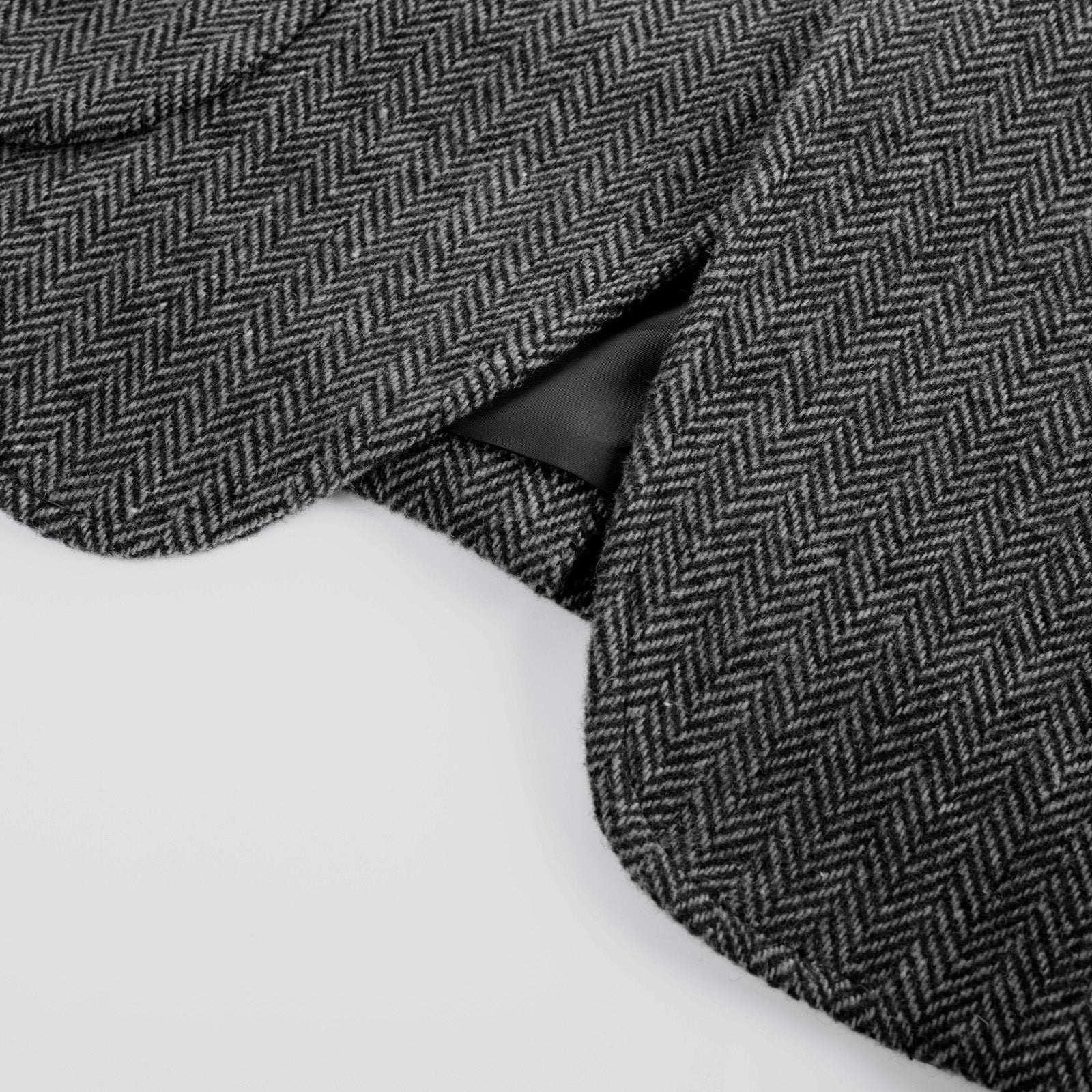 Mens Herringbone Two Button Blazer Vintage Tweed Wool Blend Sport Coat Jacket - Image 51
