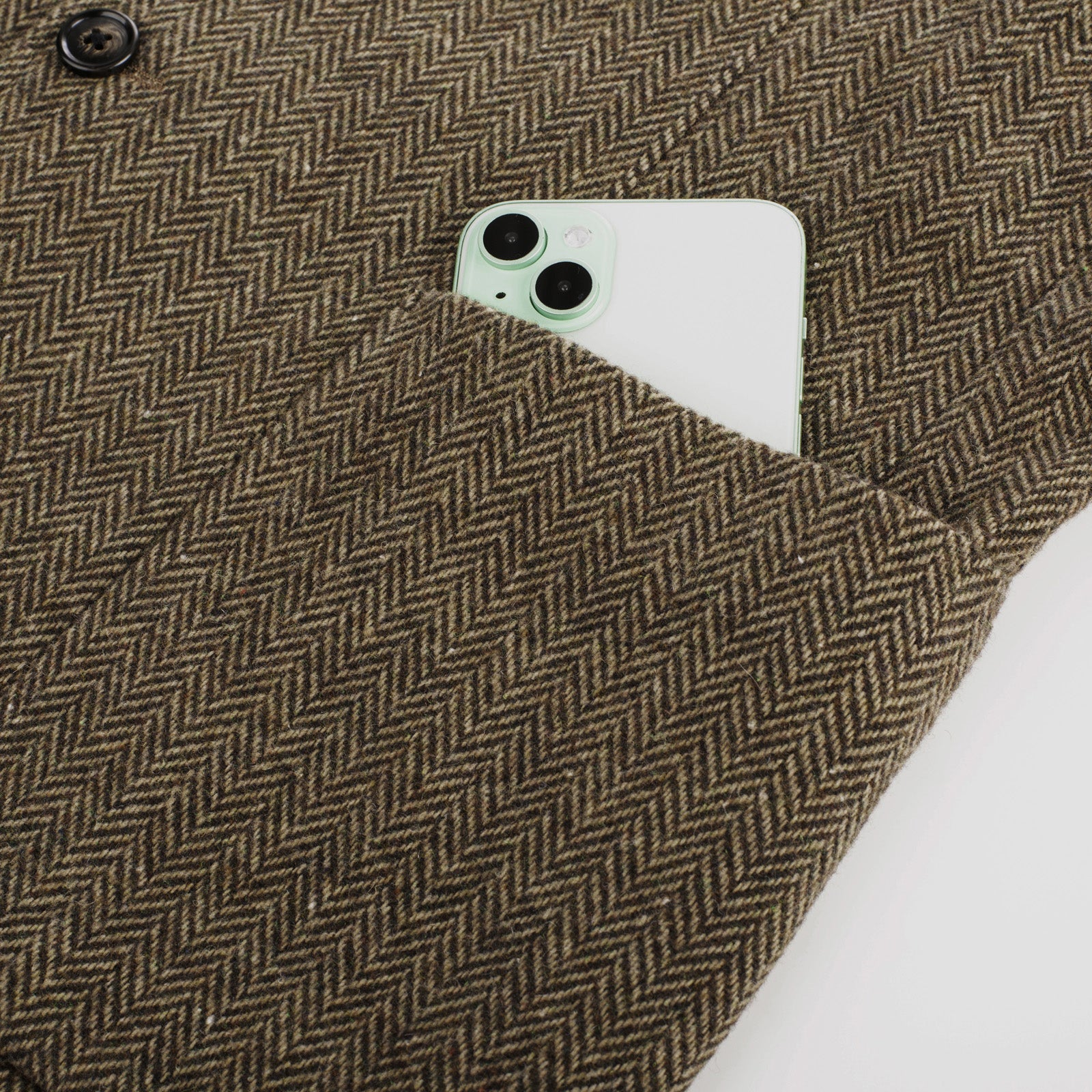 Mens Herringbone Two Button Blazer Vintage Tweed Wool Blend Sport Coat Jacket - Image 55