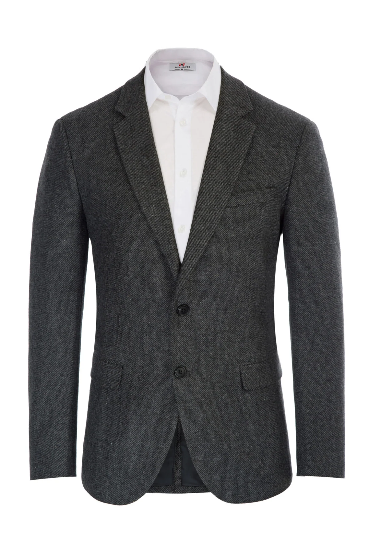 Mens Wool Blend Blazer Jacket Houndstooth Suit Blazer Notch Lapel Two Buttons - Image 3