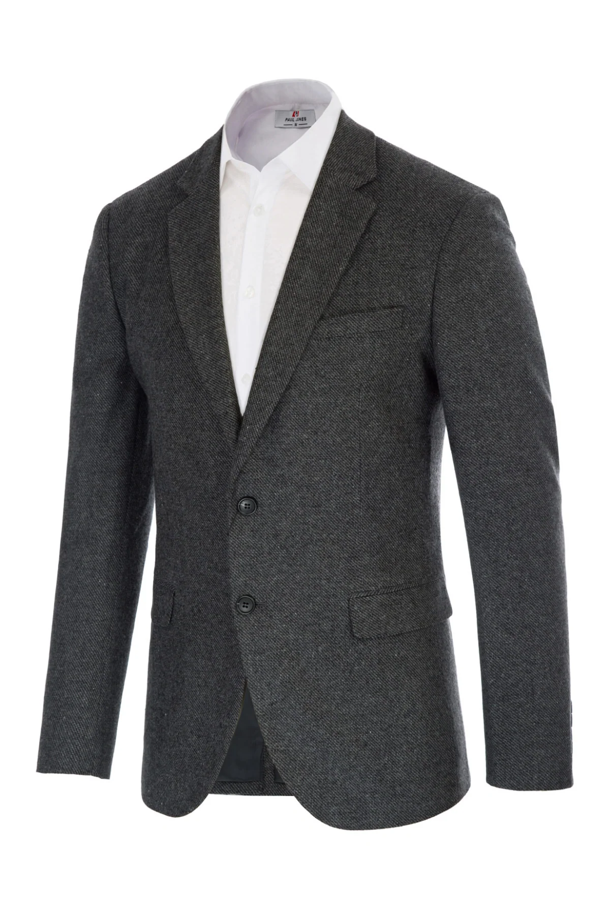 Mens Wool Blend Blazer Jacket Houndstooth Suit Blazer Notch Lapel Two Buttons - Image 4