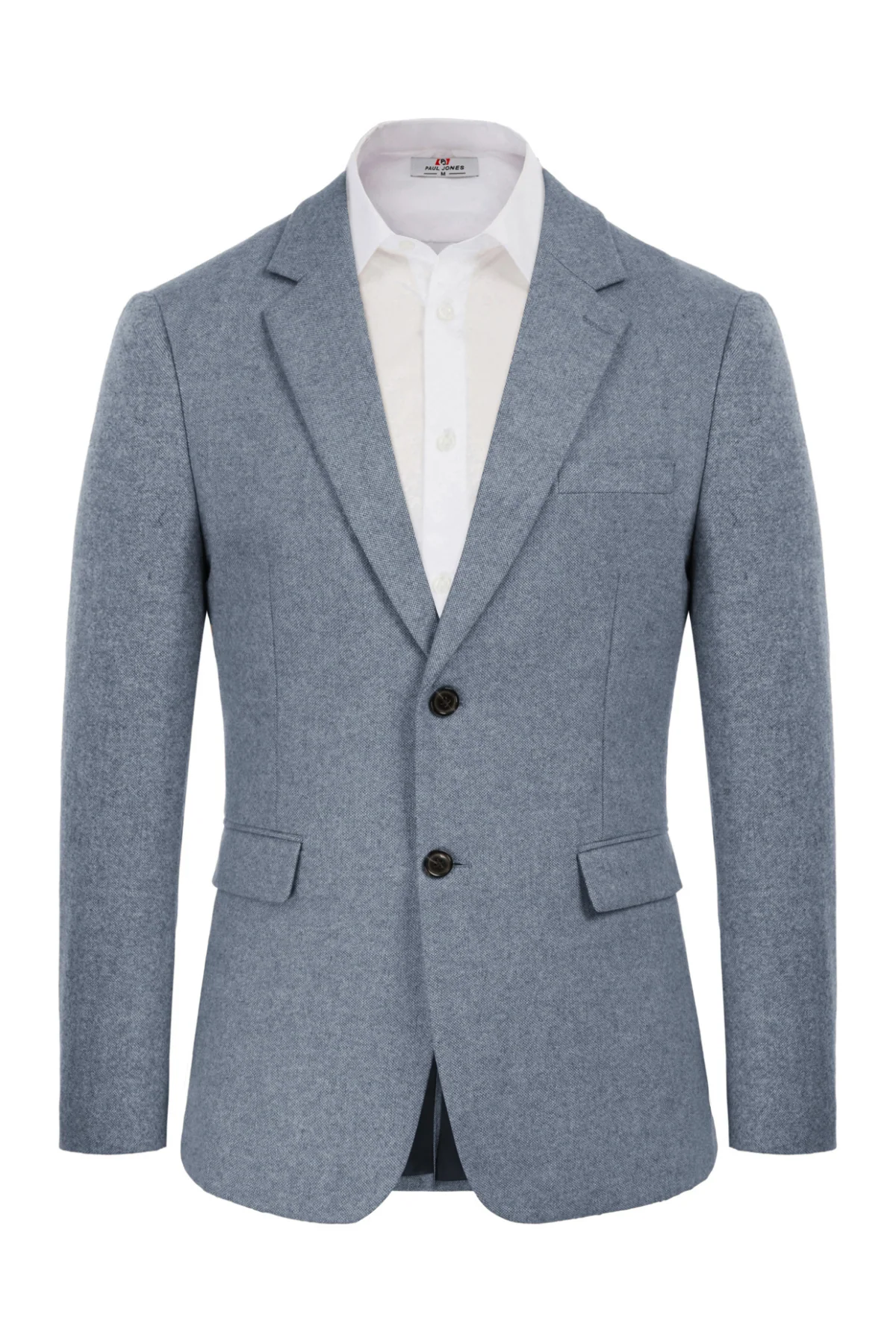 Men Two Buttons Blazer Coat Notch Lapel Wool Blends Suit Coat - Image 13