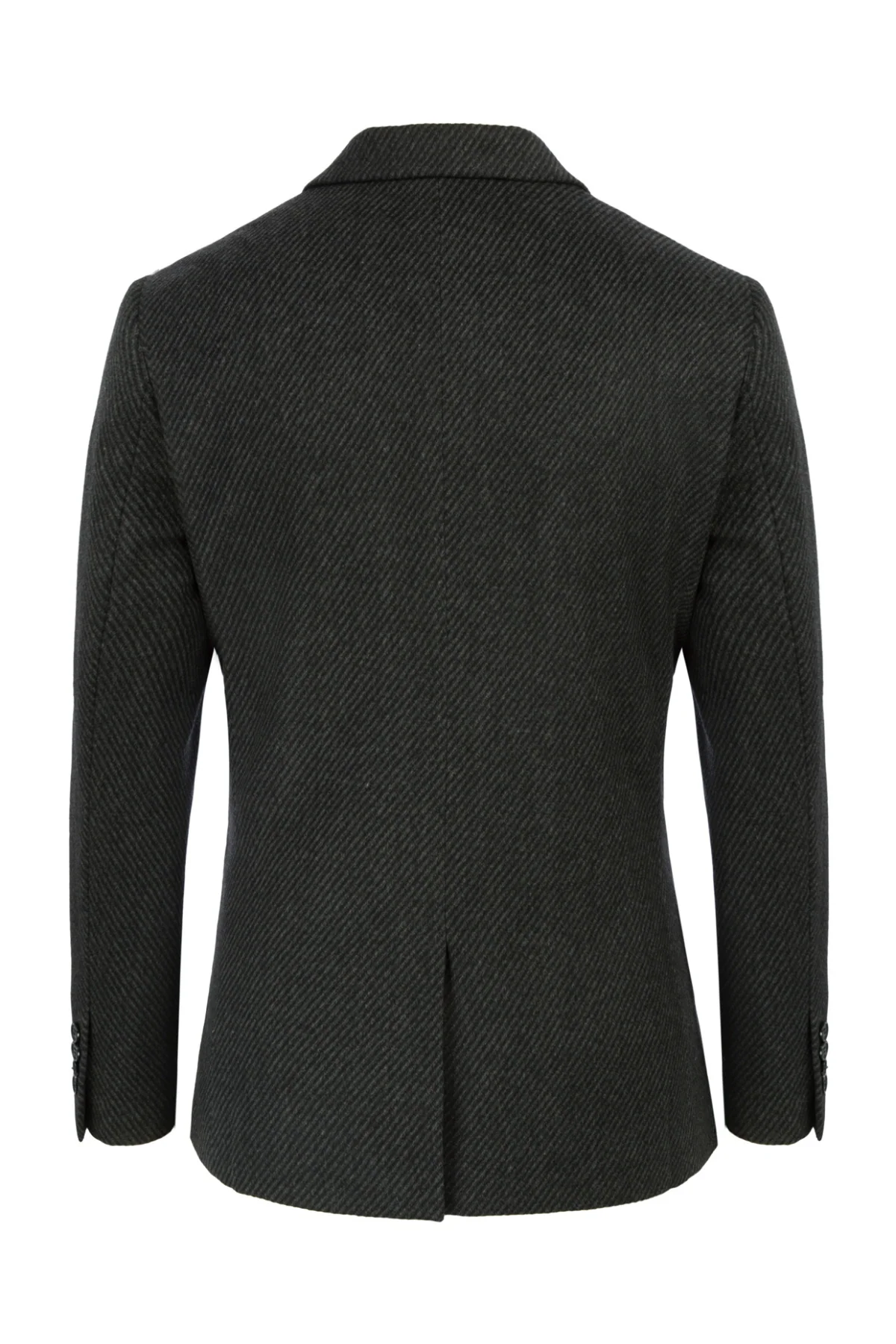 Men Two Buttons Blazer Coat Notch Lapel Wool Blends Suit Coat - Image 4