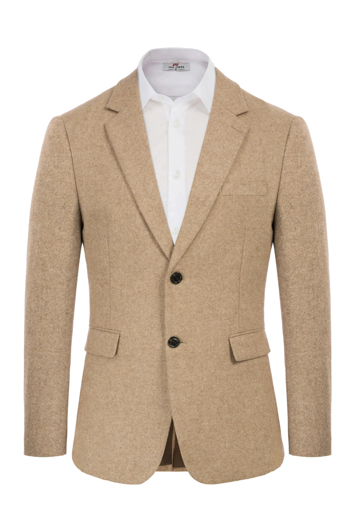 Men Two Buttons Blazer Coat Notch Lapel Wool Blends Suit Coat - Image 8