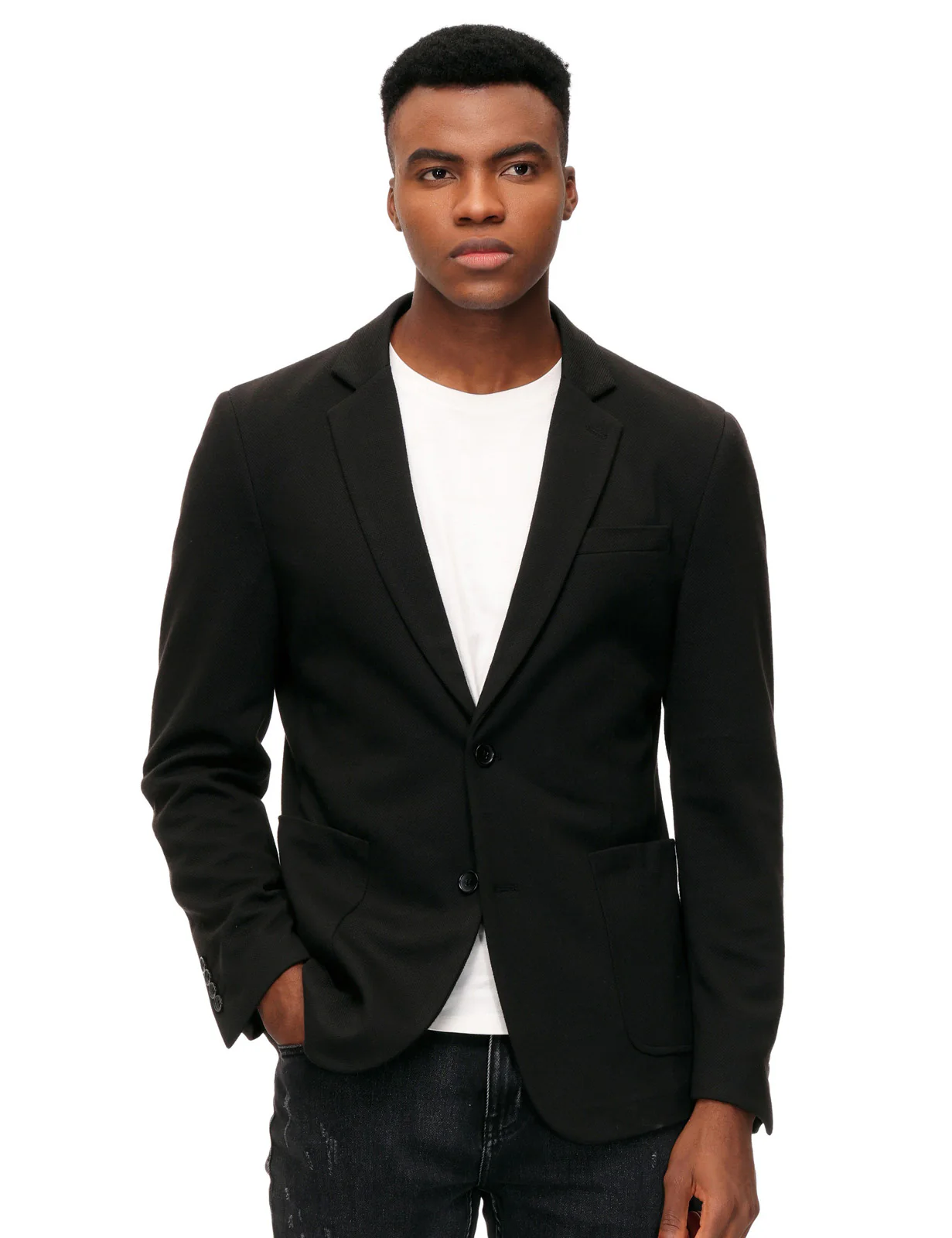 Mens Casual Knit Blazer Two Button Unlined Stretch Sport Coat Suit Jacket - Image 11